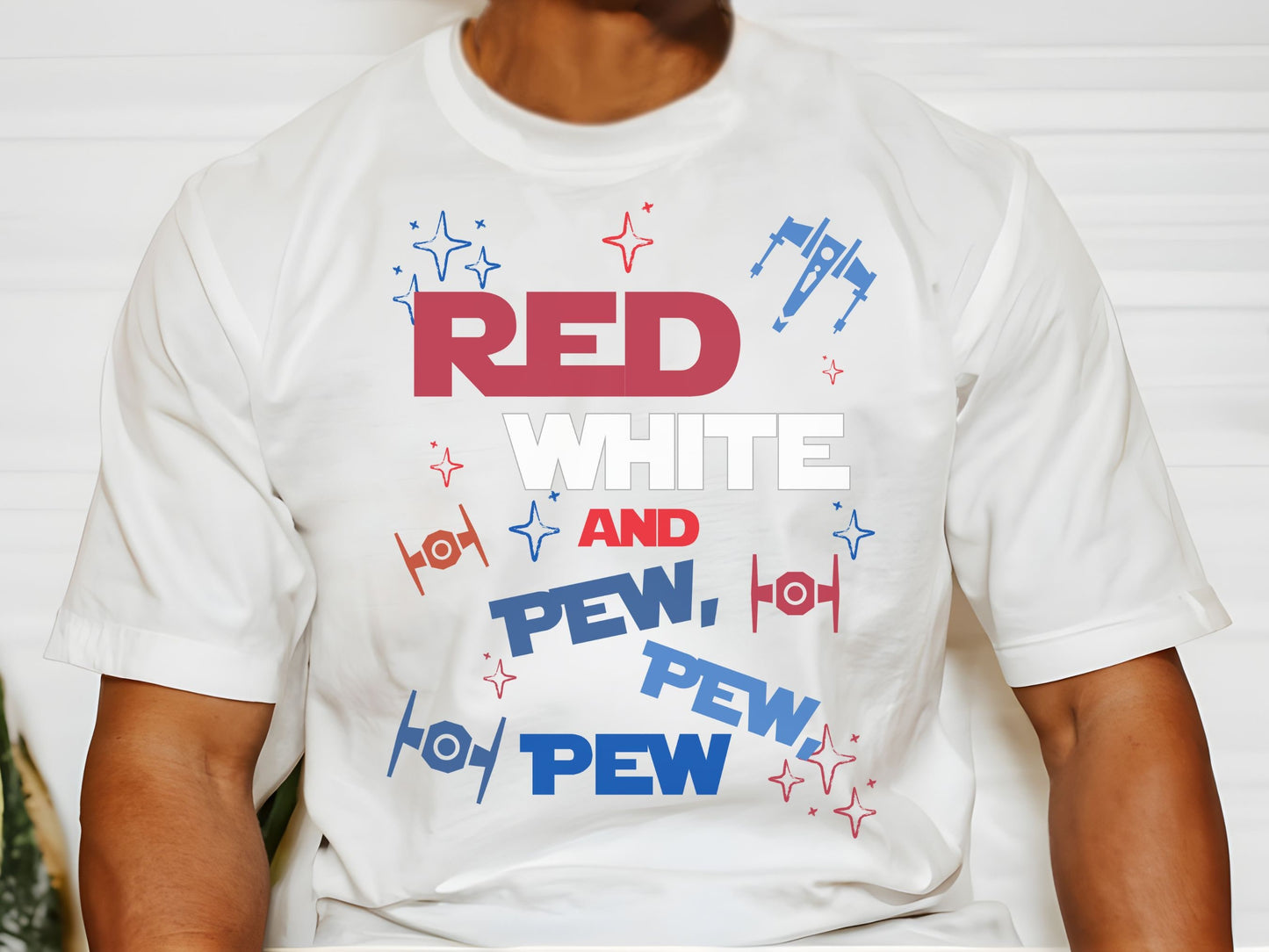 Red White Pew Pew Bella Canvas Shirt, Subtle Disney Star Wars Tee
