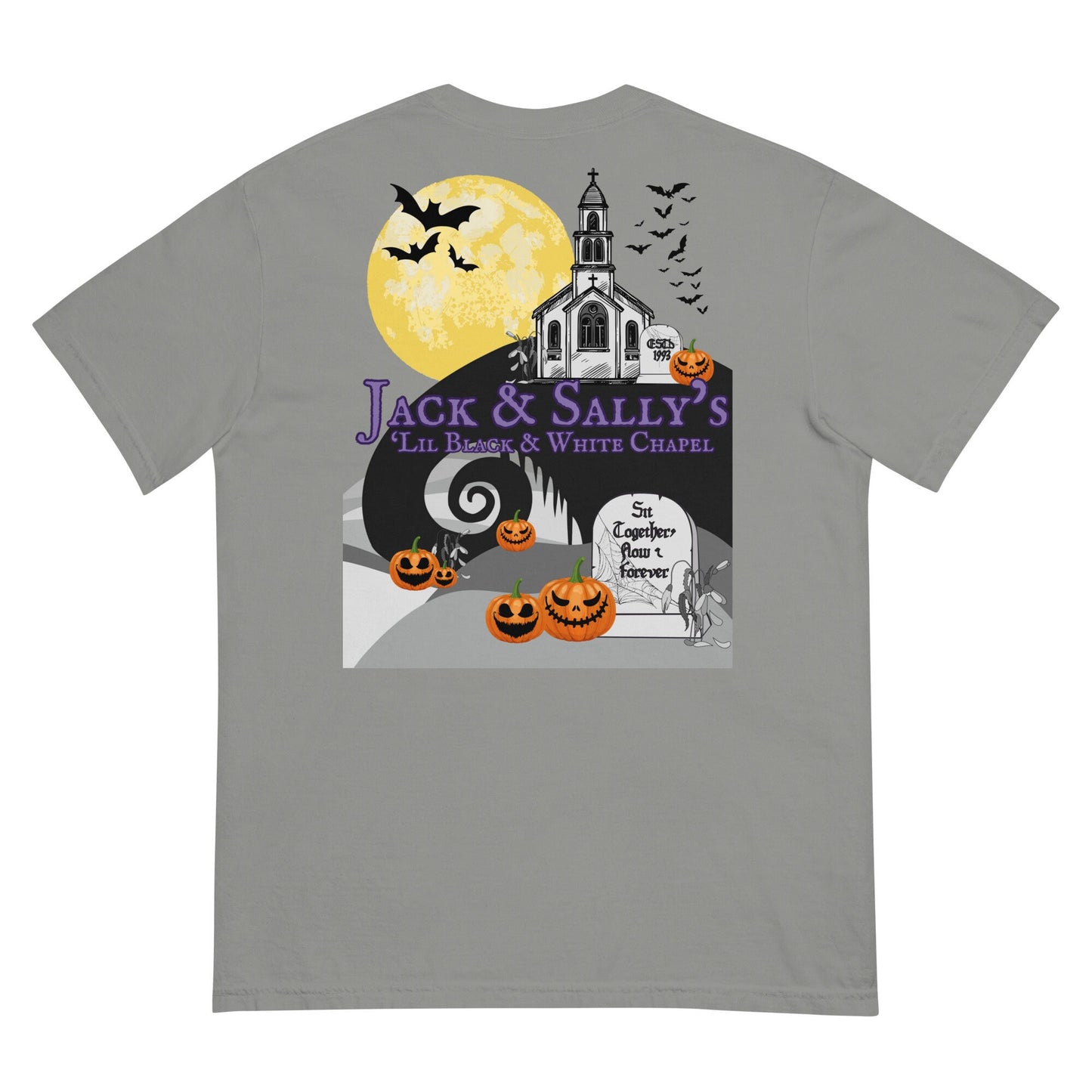 Jack & Sally's White Chapel T-Shirt: Comfort Colors Disneyland Tee