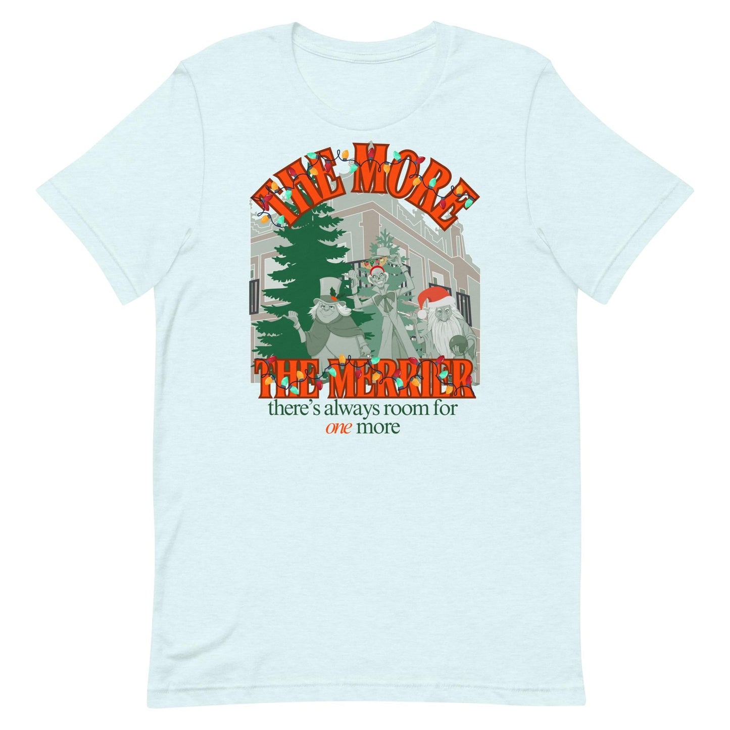 Haunted Mansion Christmas T-Shirt: Hitchhiking Ghosts Holiday Tee, Bella Canvas Front Print Design Only