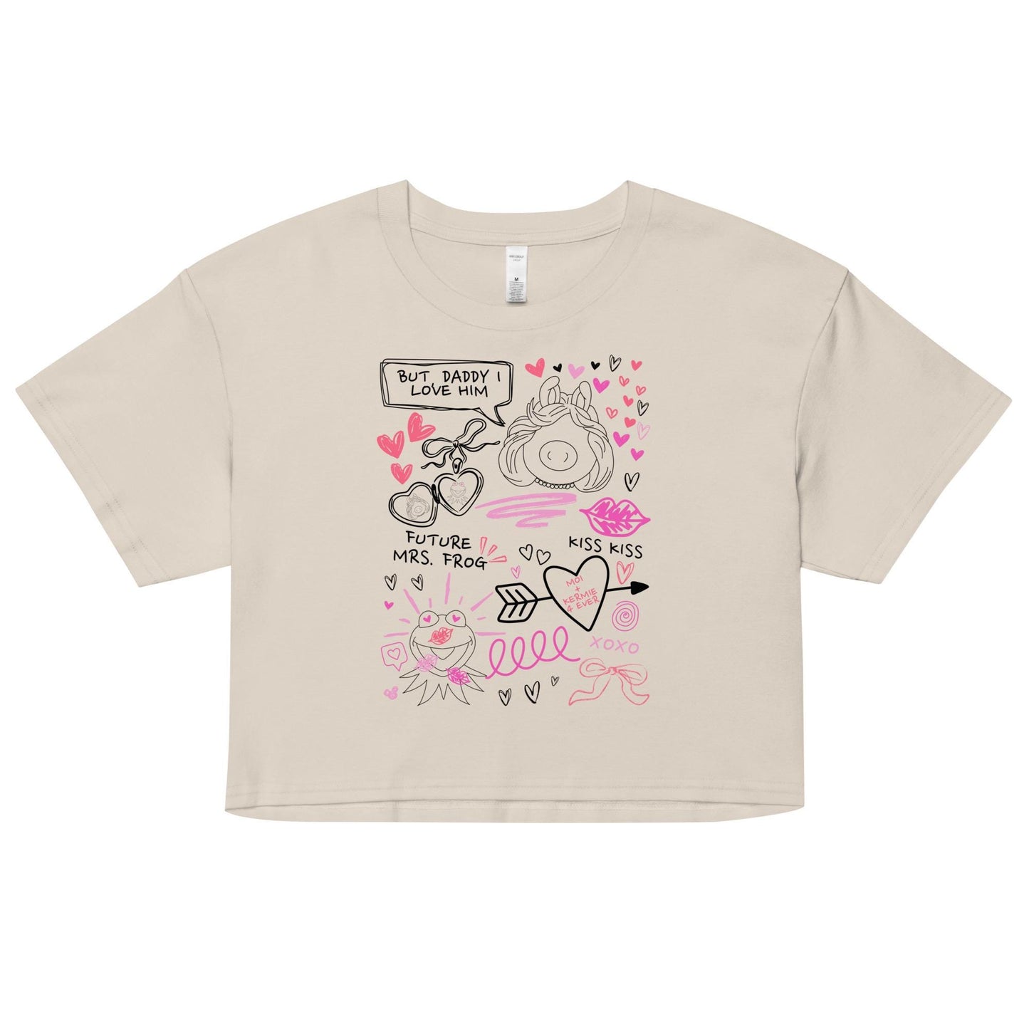Miss Piggy & Kermit Doodle Crop Top, Muppets Disney Inspired Shirt