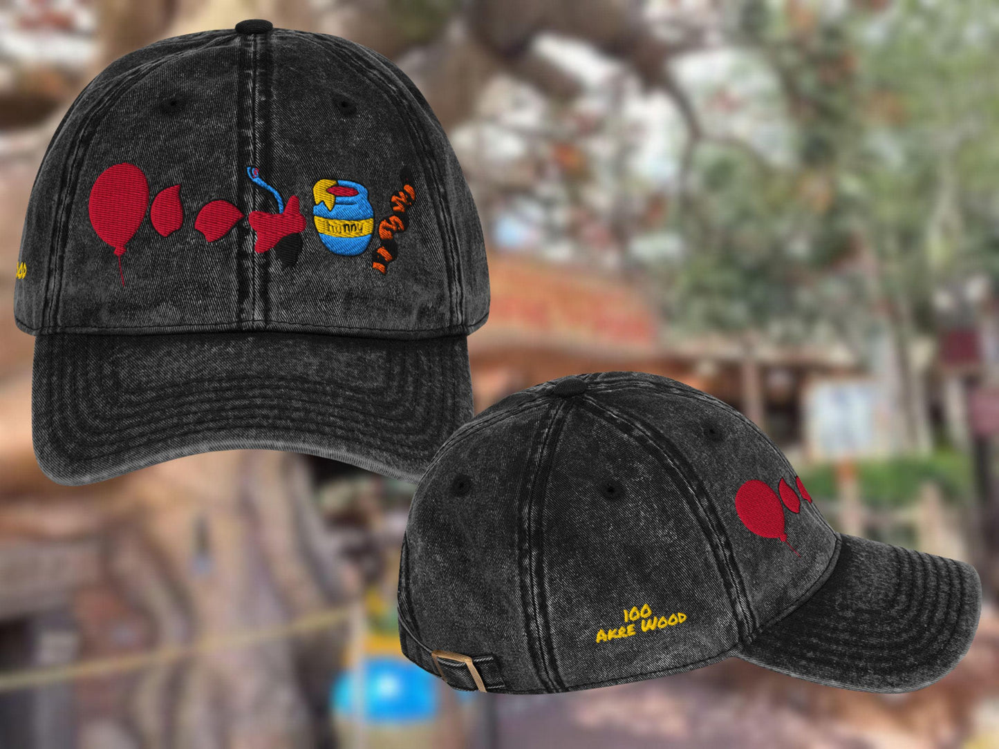 Winnie the Pooh 100 Akre Woods Embroidered Vintage Icon Hat