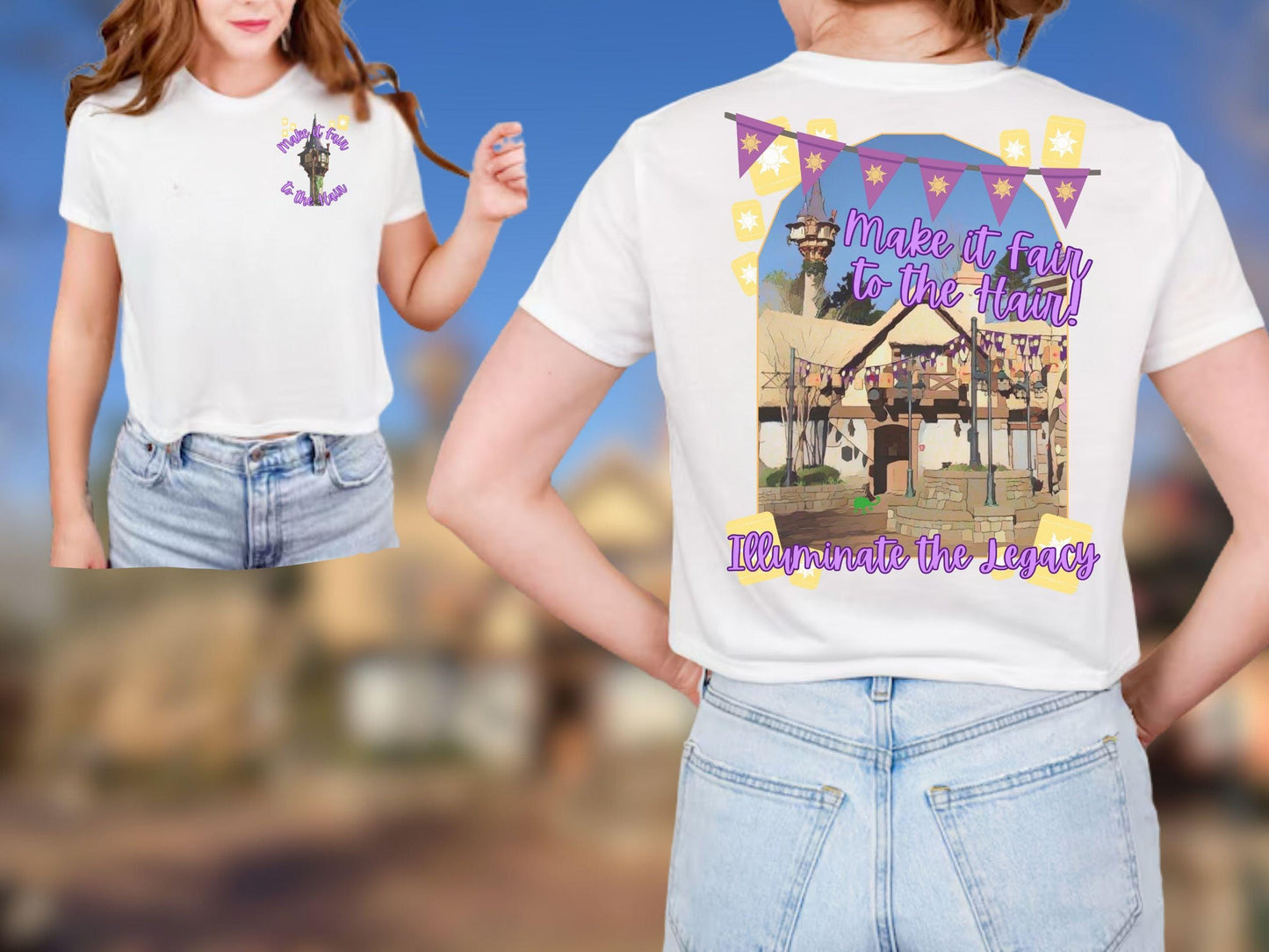 Disney Tangled Crop Top, Rapunzel Lanterns WDW Shirt