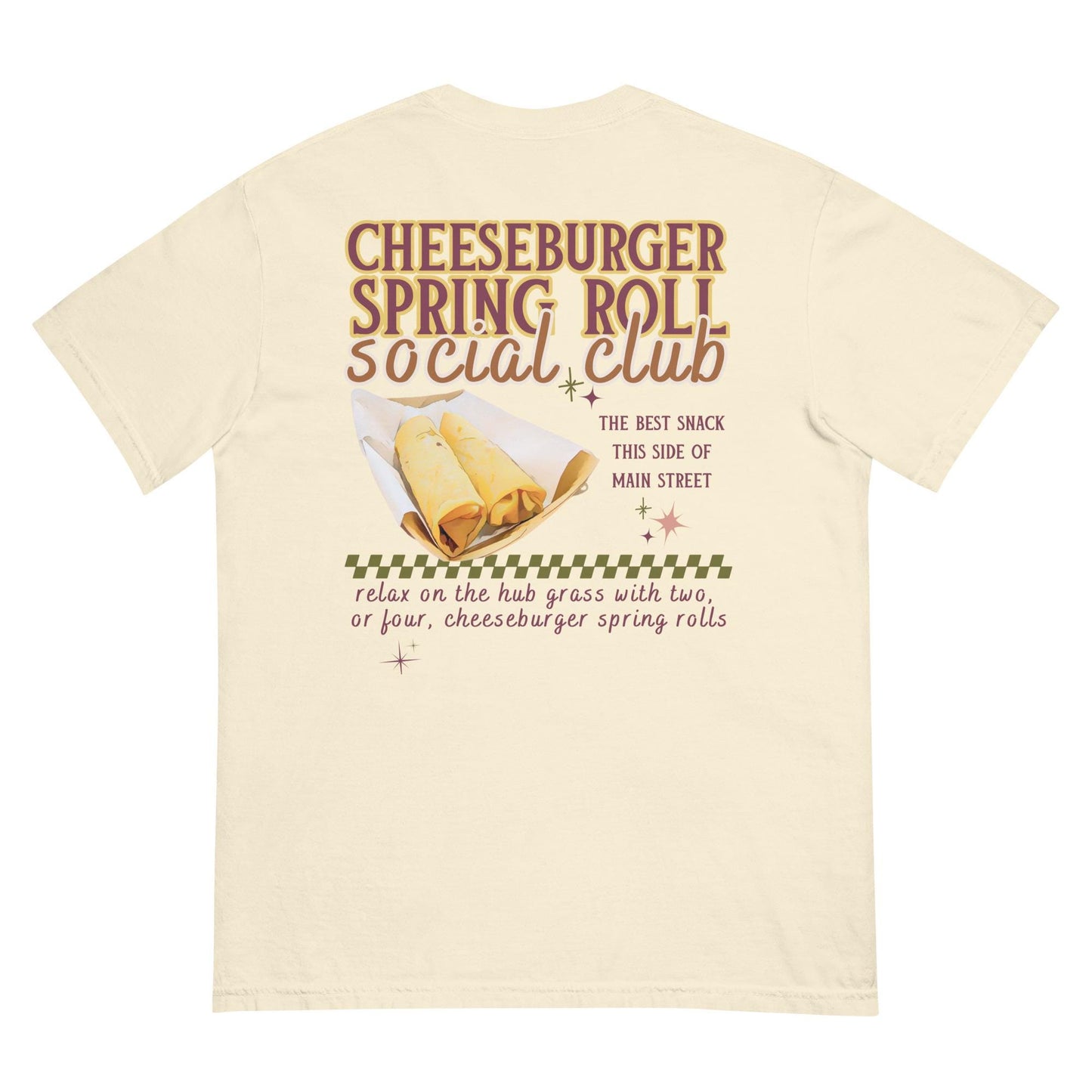 Cheeseburger Spring Roll Social Club Comfort Colors T-Shirt