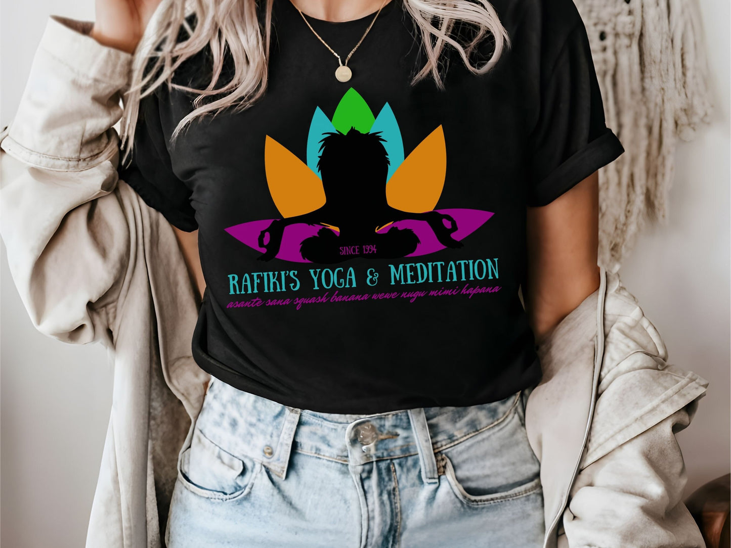 Rafiki's Yoga Meditation Shirt, Lion King, Bella Canvas Tee