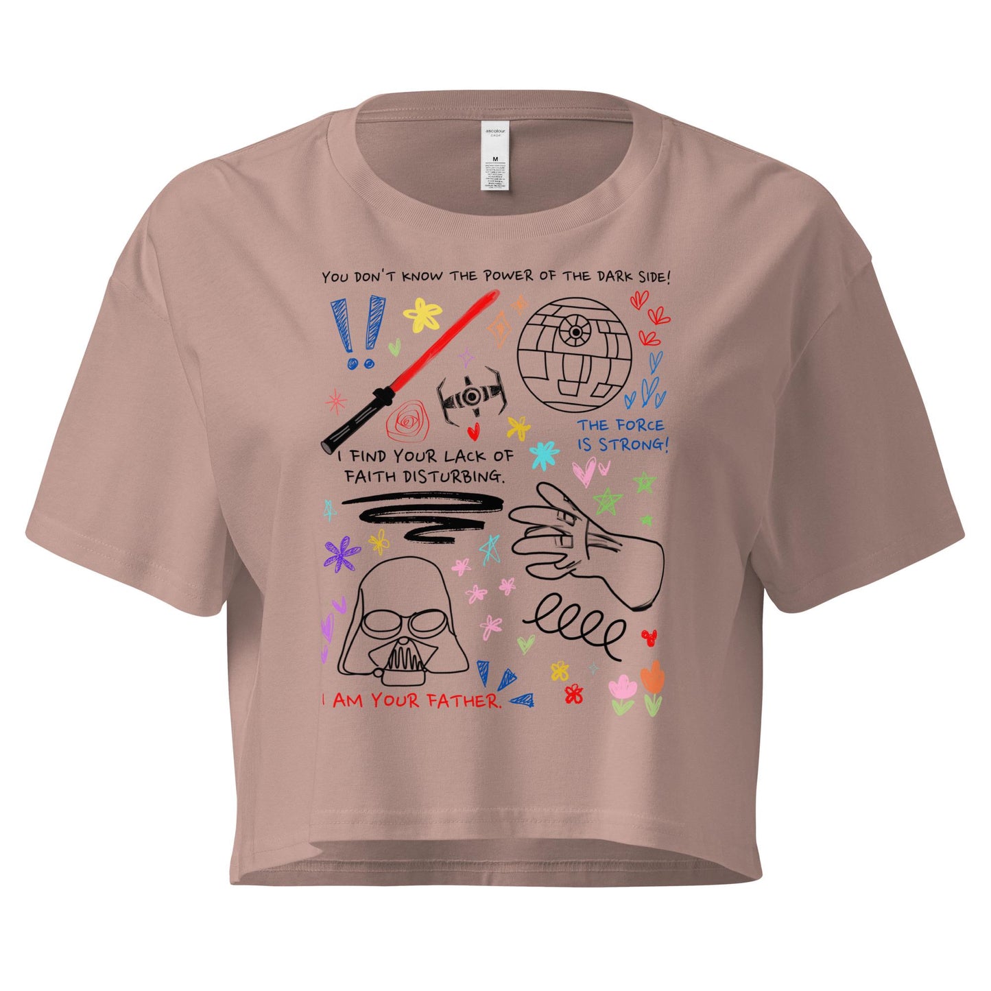 Darth Vader Doodle Crop Top: Star Wars Sketch Shirt