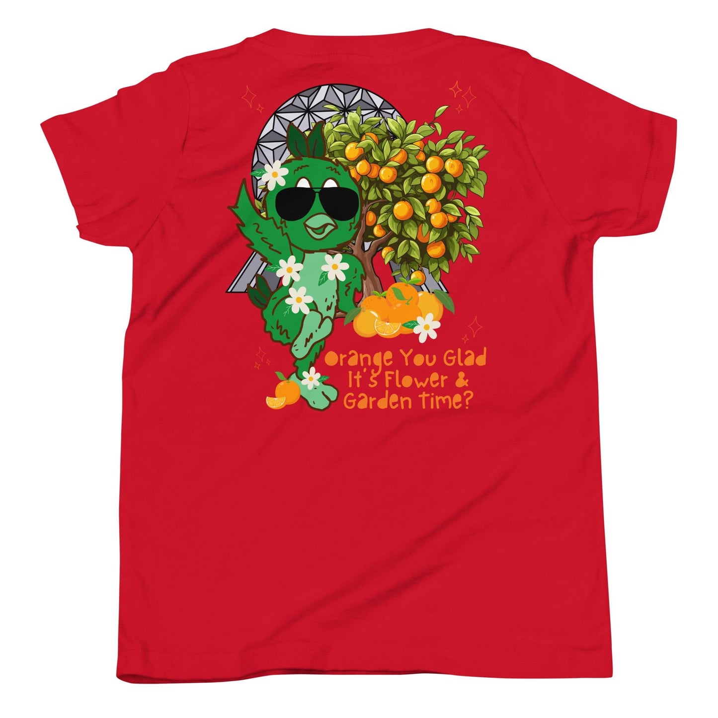 Orange Bird Topiary Youth Shirt, Disney EPCOT Flower Garden Family Tee