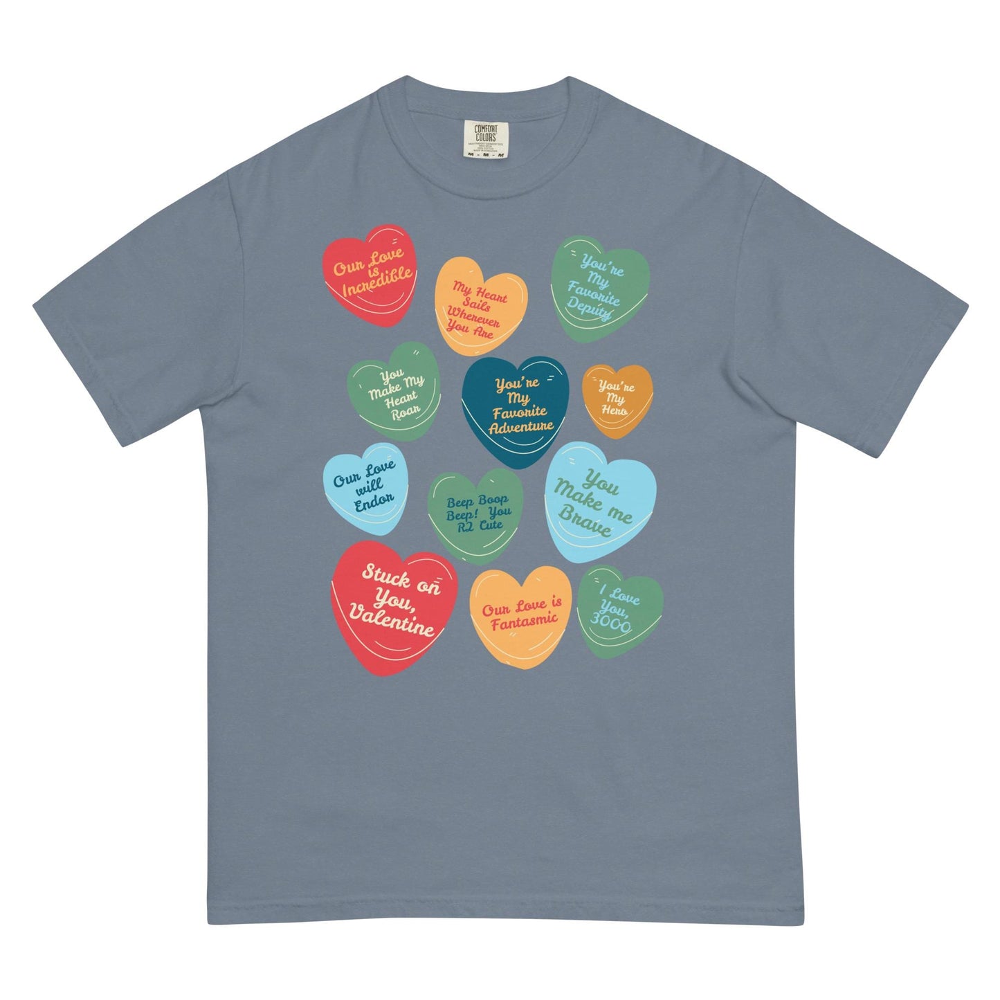 Disney Valentine's Day Comfort Colors Shirt, Conversation Hearts