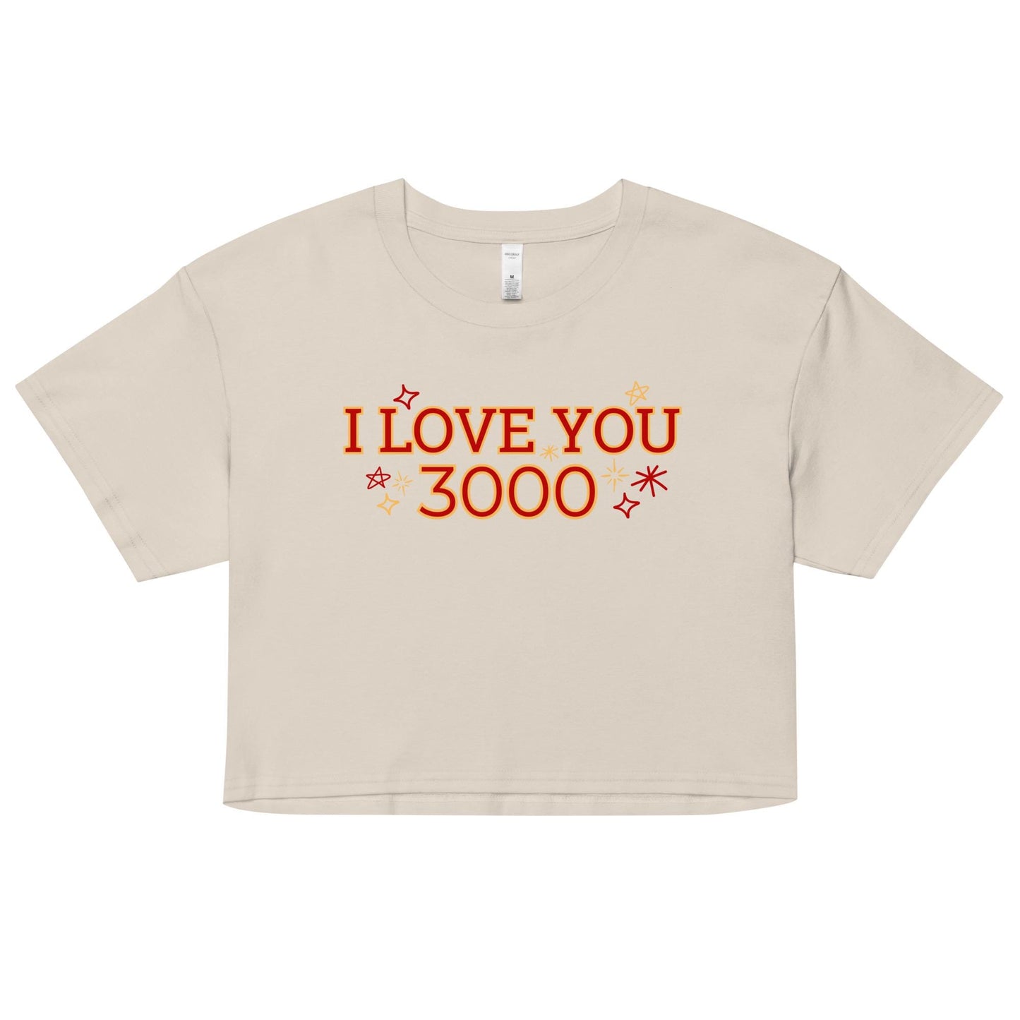 Marvel Avenger Iron Man "I Love You 3000" Crop Top, Disney Women's Shirt