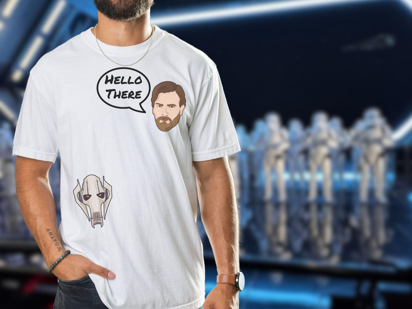 Hello There Star Wars Shirt: Obi-Wan & Grievous Comfort Colors Tee