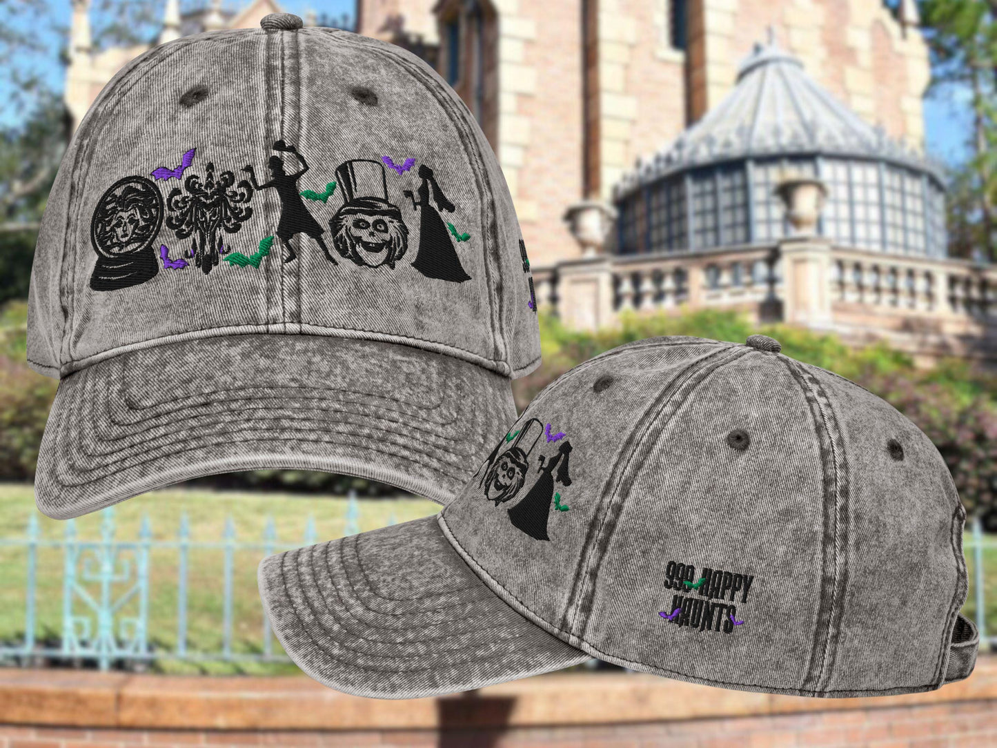 Haunted Mansion Icon Hat, 999 Happy Haunts, Disney Cotton Twill Dad Hat