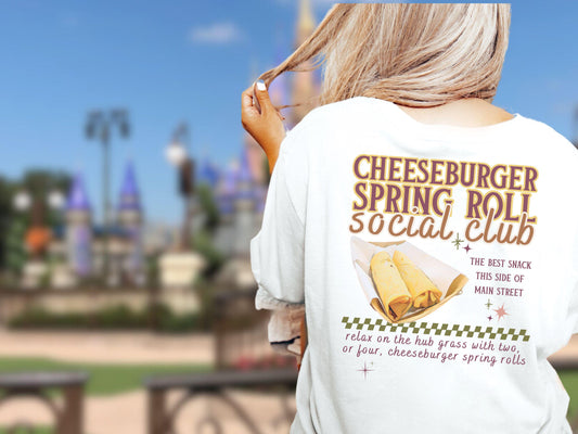 Cheeseburger Spring Roll Social Club Comfort Colors T-Shirt