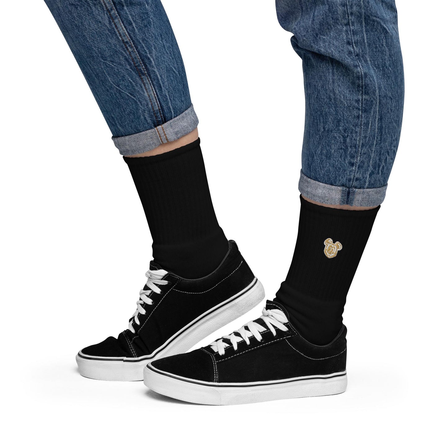 Embroidered Mickey Waffle Crew Socks, Disney Inspired
