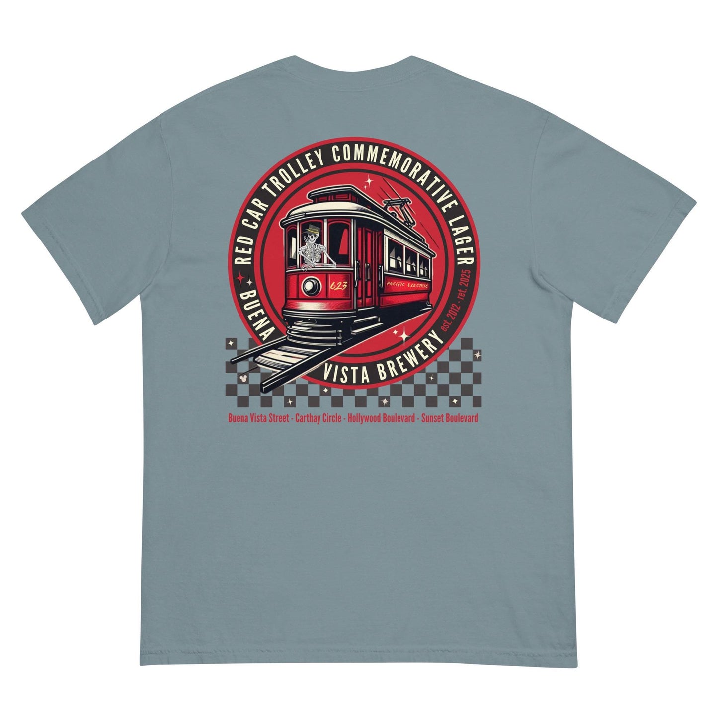 Red Car Trolley Disney Shirt, Yellow Cup Social Club Collab