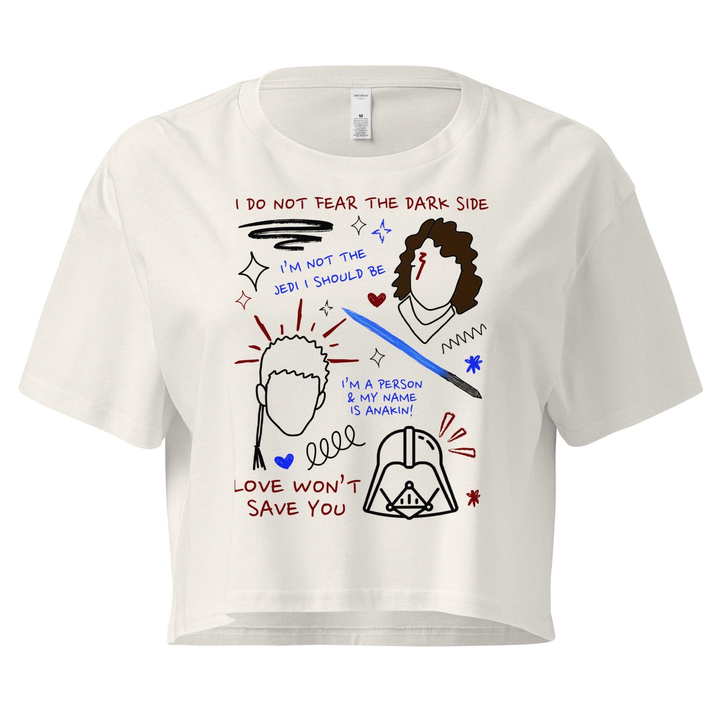 Anakin Skywalker Crop Top: Star Wars Sketch Design