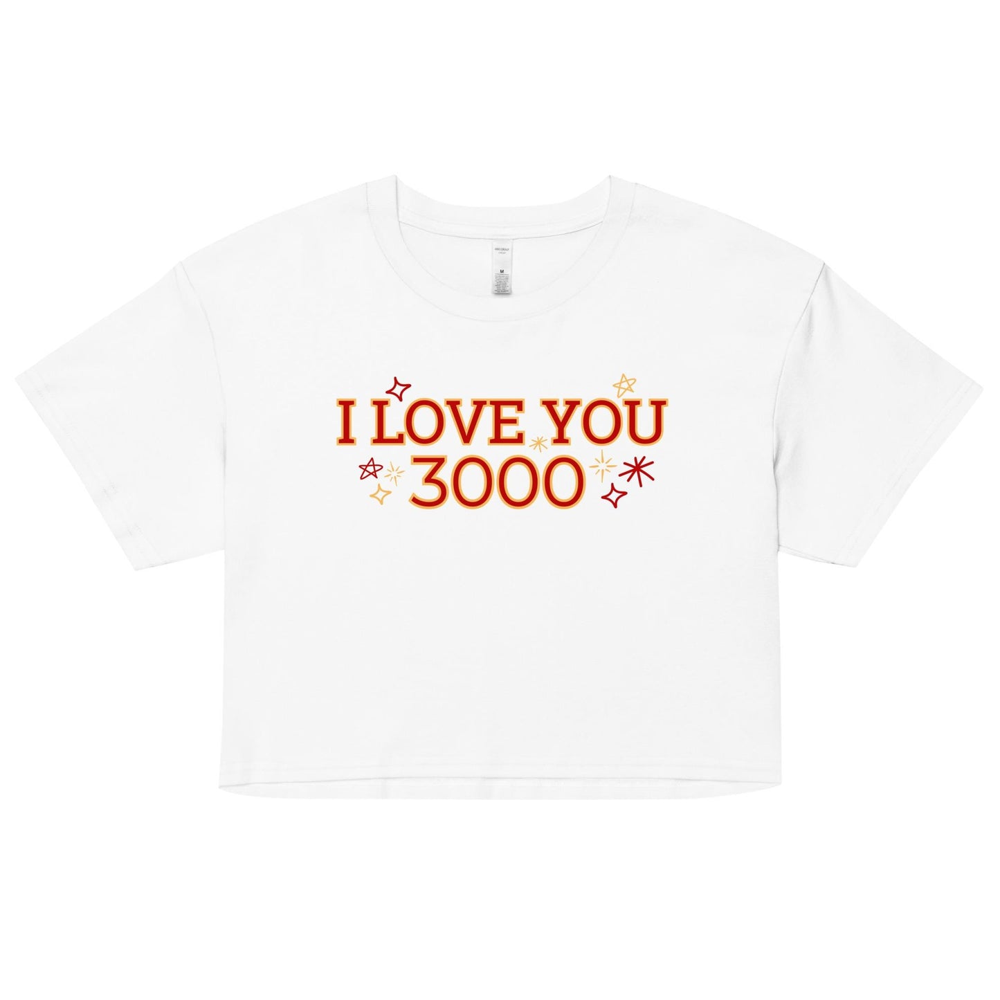 Marvel Avenger Iron Man "I Love You 3000" Crop Top, Disney Women's Shirt