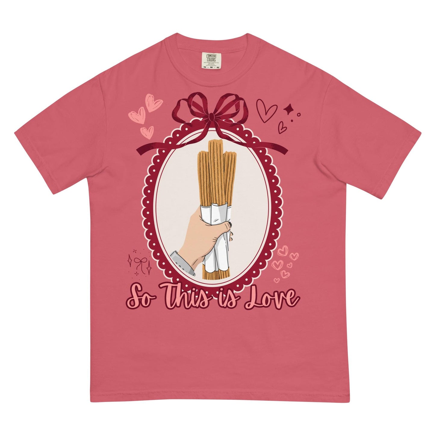 Disney Churro Bouquet Valentine's Day Comfort Colors Shirt, So This is Love Disney Churro Shirt