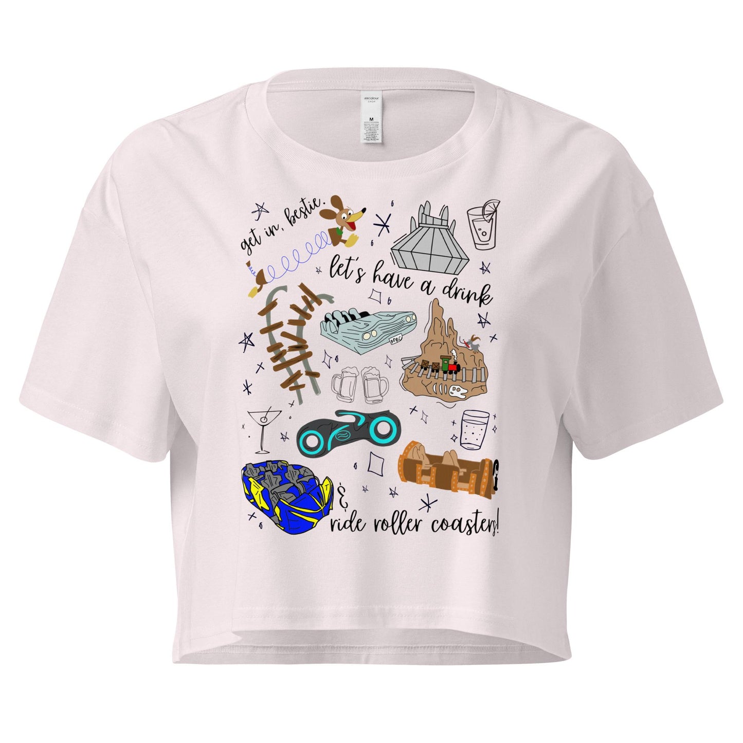 Disney Roller Coaster Doodle Crop Top, Park Hopping Shirt