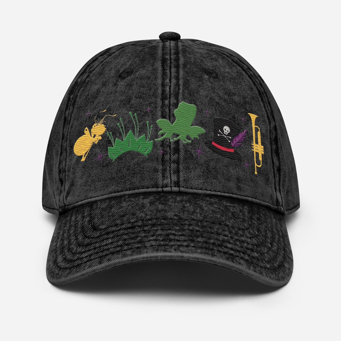 Tiana Inspired Vintage Hat, Embroidered Cotton Twill, Princess and the Frog Icon