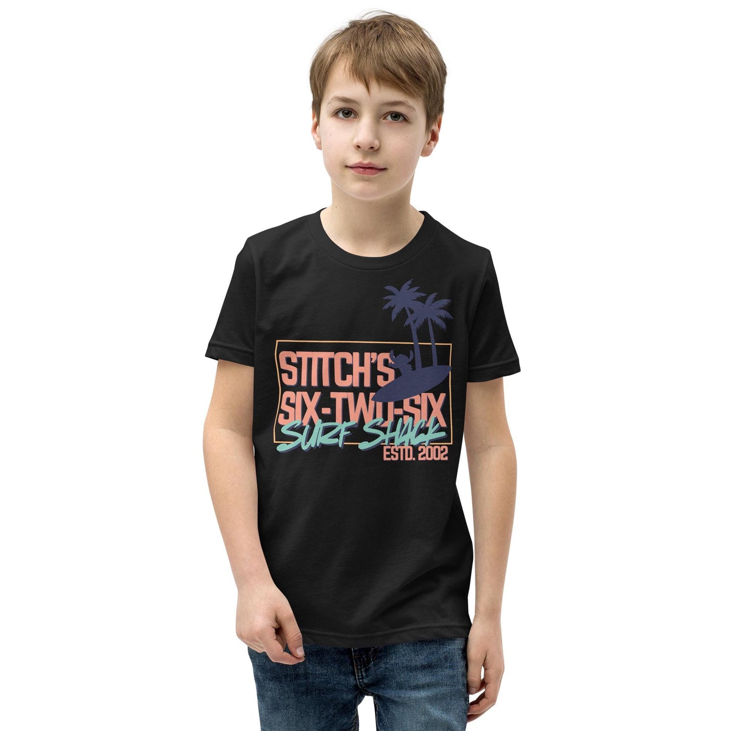 Stitch's Surf Shack Youth Tee, Disney Ohana Bella Canvas Shirt