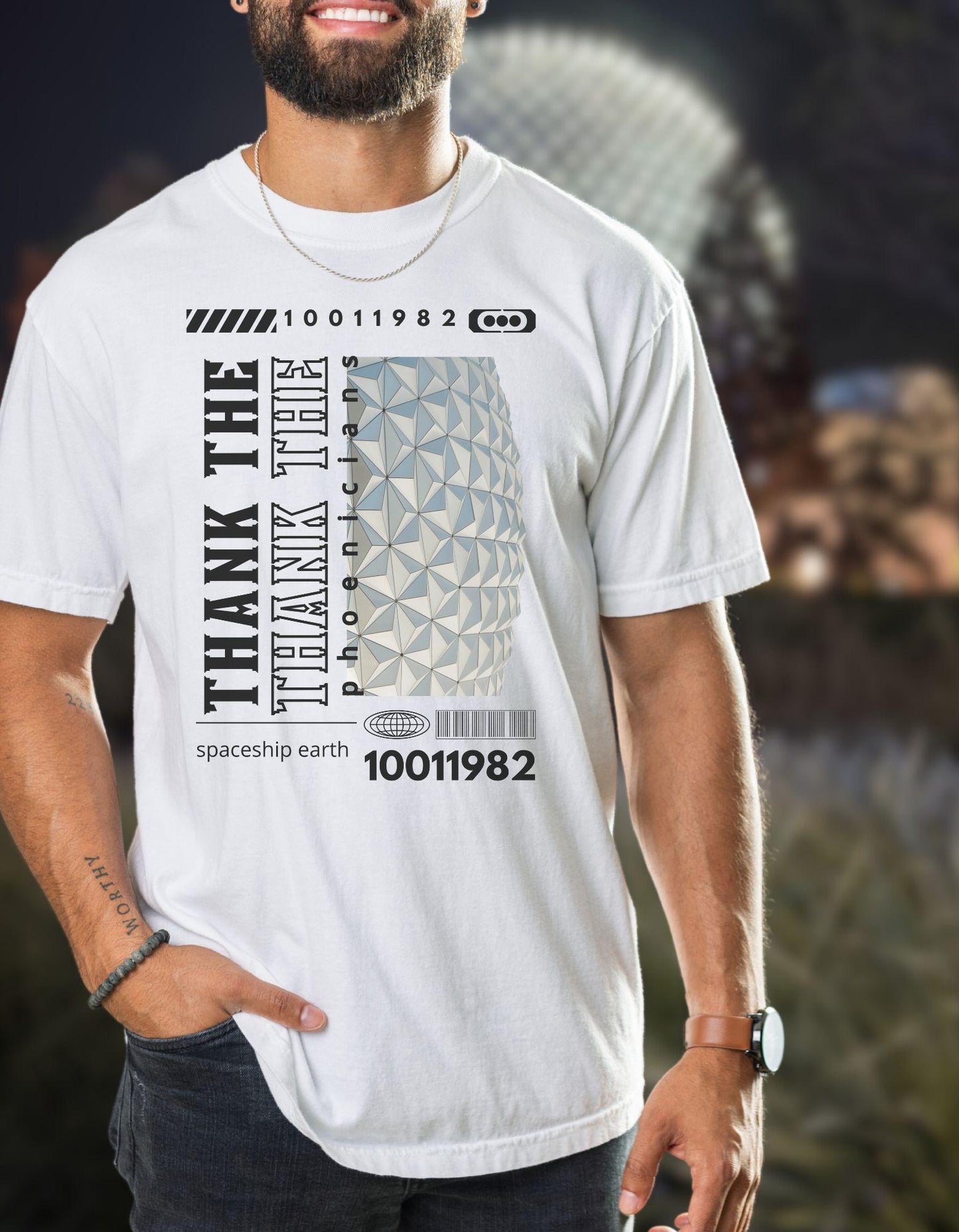 Thank The Phoenicians EPCOT Spaceship Earth T-Shirt
