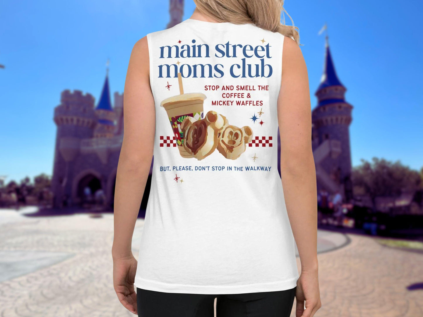Main Street Moms Club™ Collection, Disney Mom Shirt, Bella Canvas Tank Top, Subtle Trendy Disney Mom Shirt, Joffrey's and Mickey Waffles