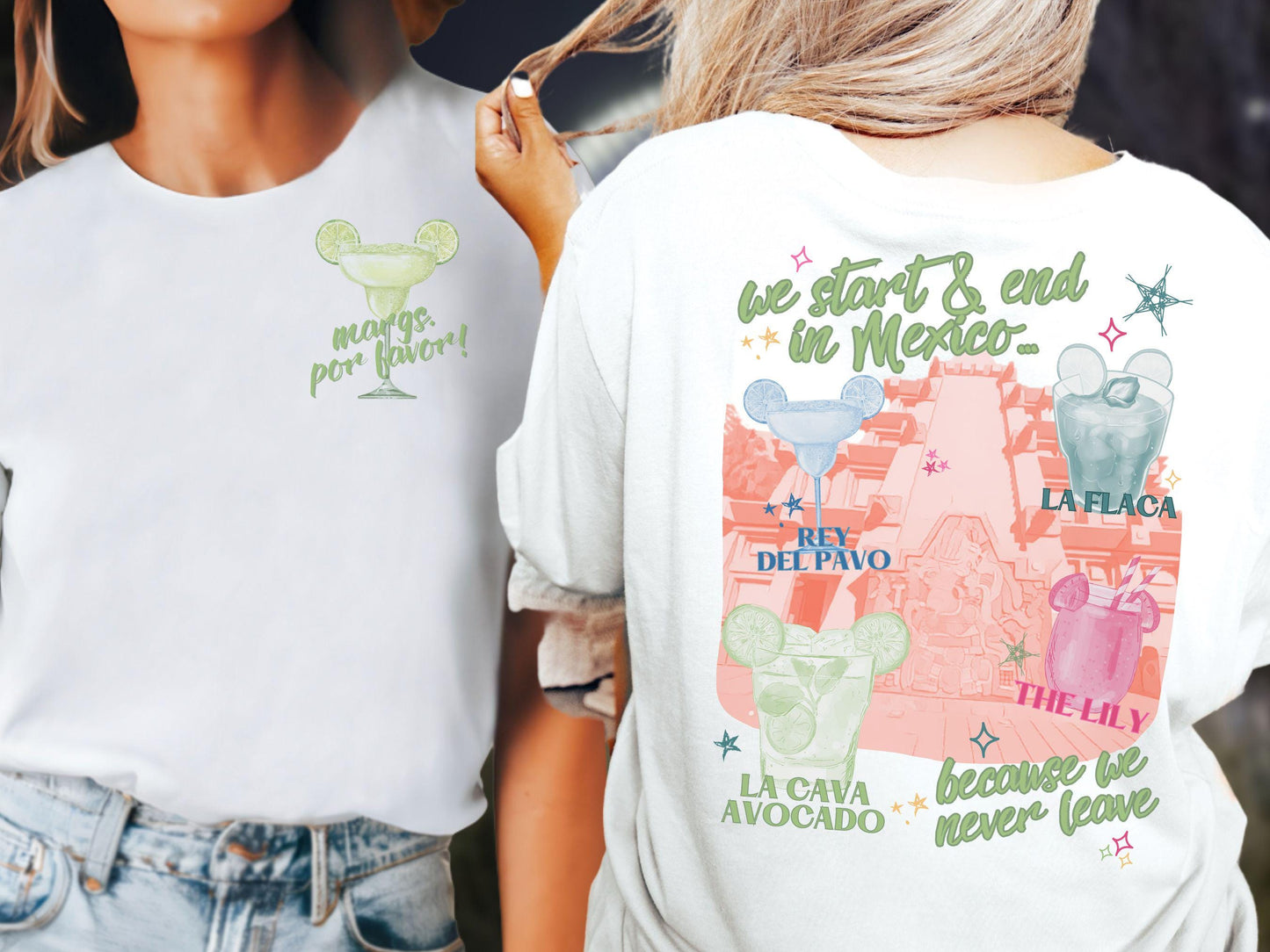 Mexico EPCOT Girls Trip Shirt: La Cava Avocado, Bella Canvas Tee