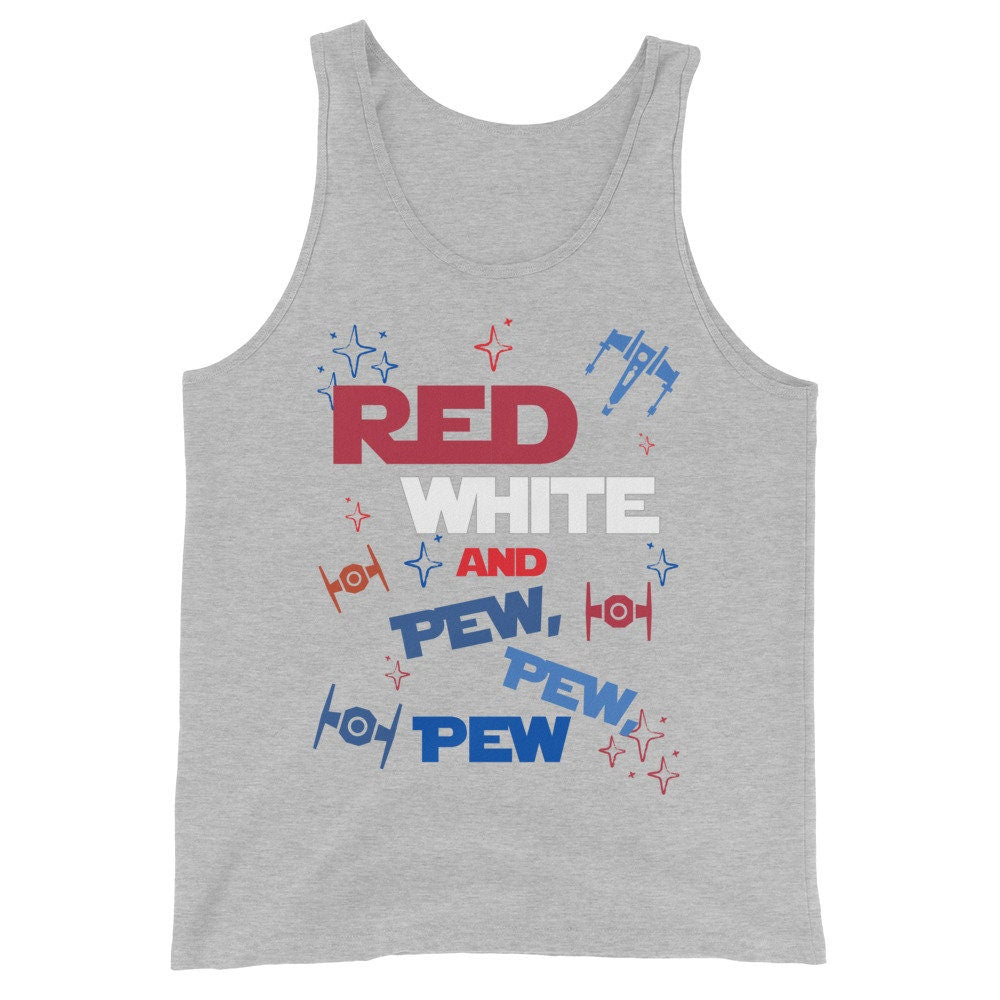 Disney Star Wars 4th of July Men's Tank | Red White & Pew Pew