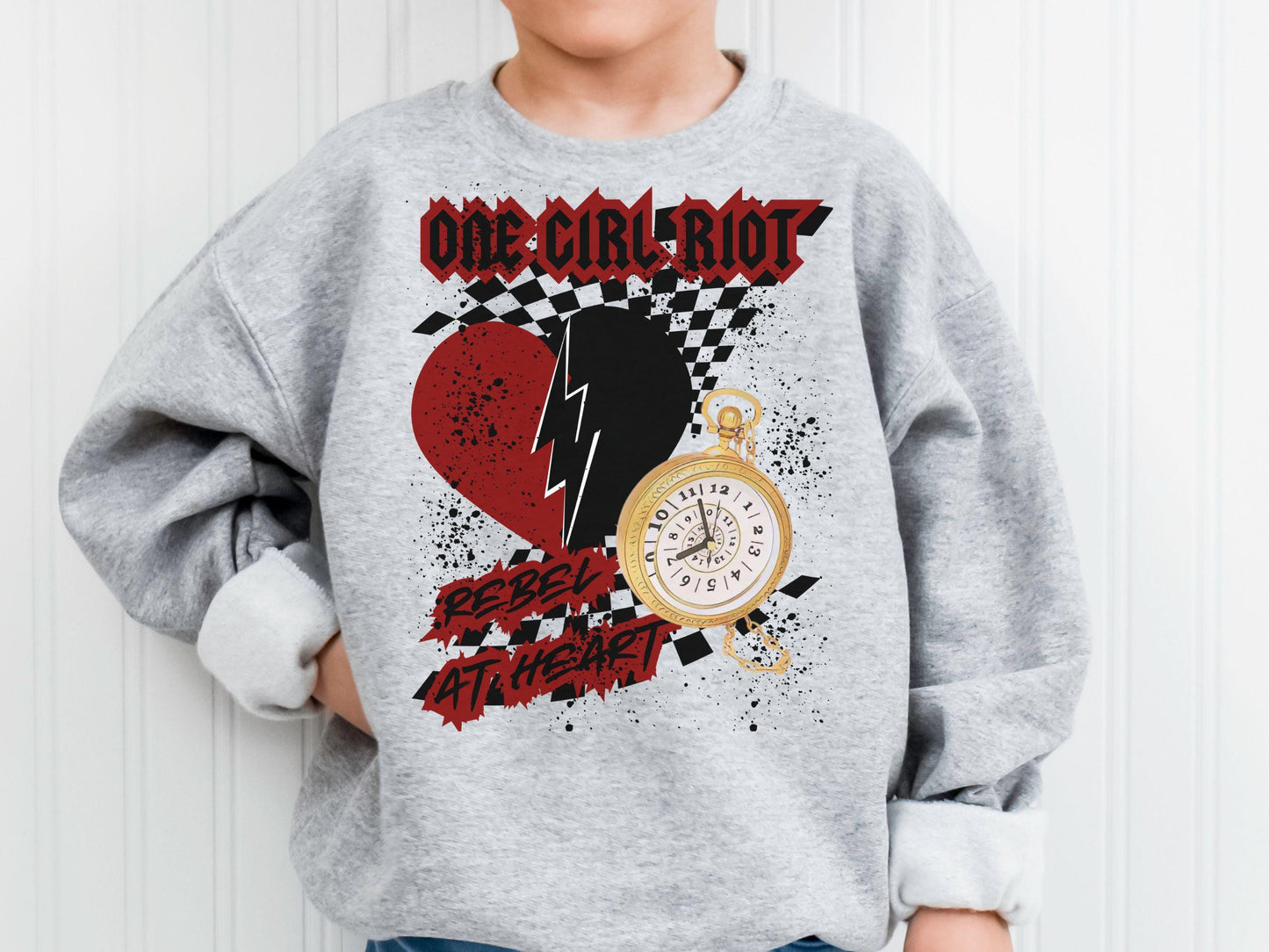 Rise of Red, Subtle Theme Park Youth Crewneck Sweatshirt, Disney Sweatshirt, Descendants