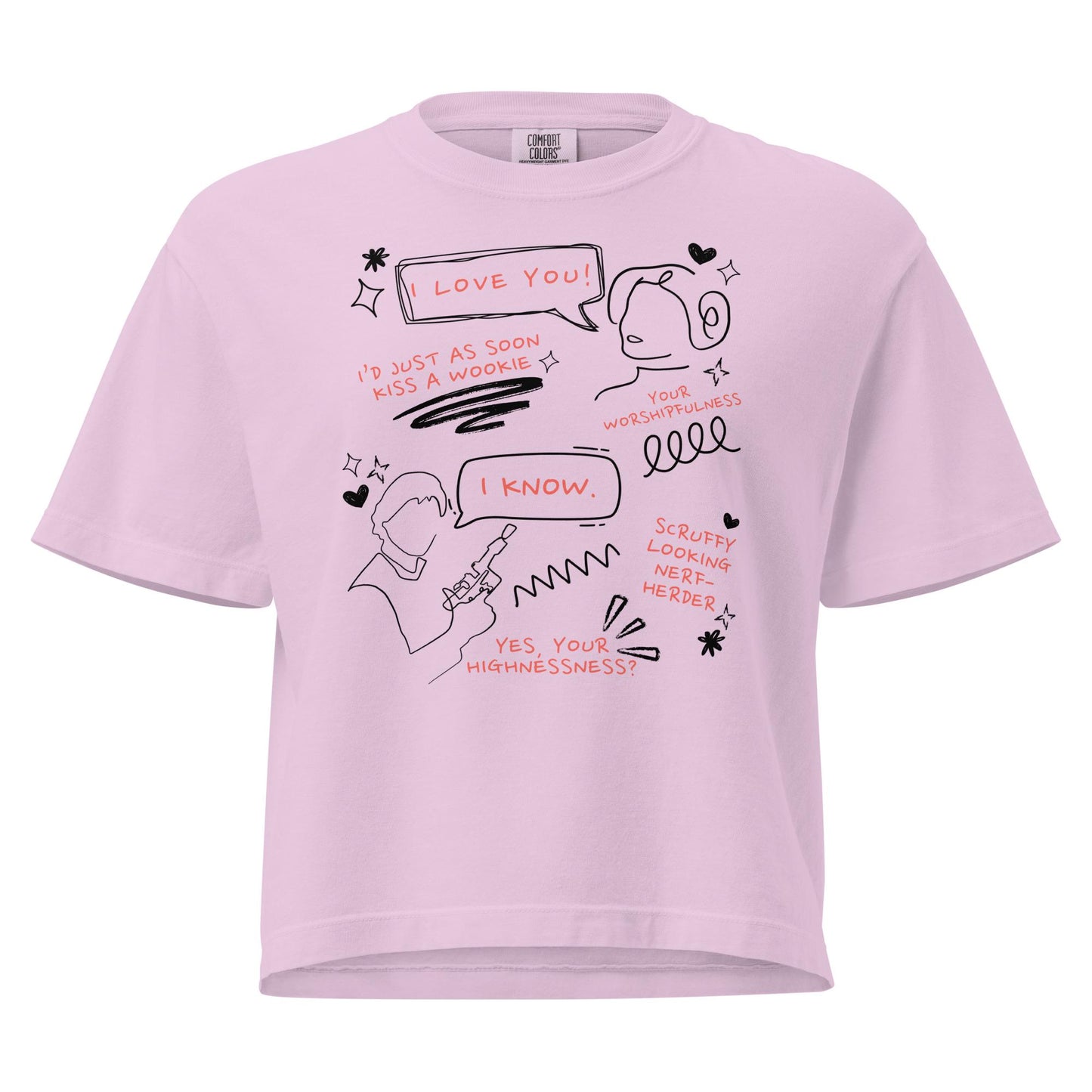 Han Solo & Princess Leia Shirt: Comfort Colors Boxy Crop Tee