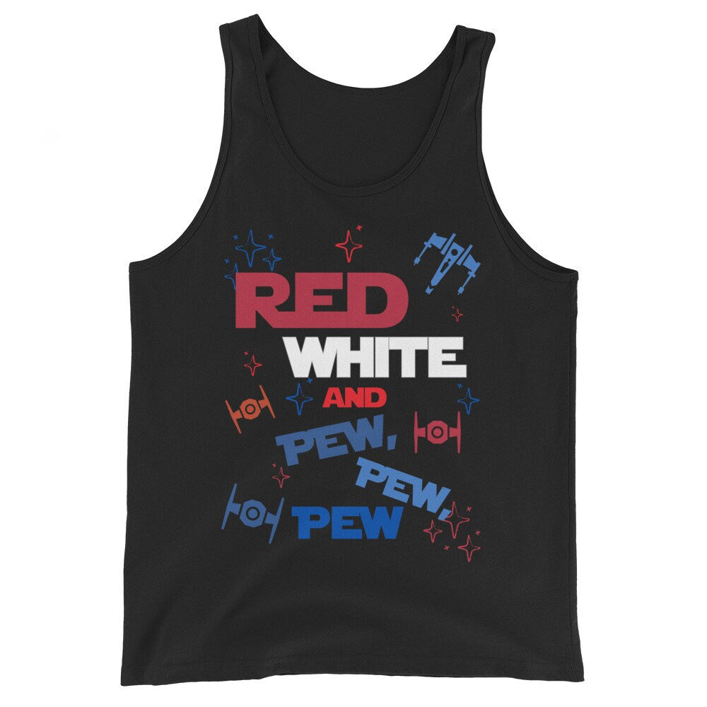 Disney Star Wars 4th of July Men's Tank | Red White & Pew Pew
