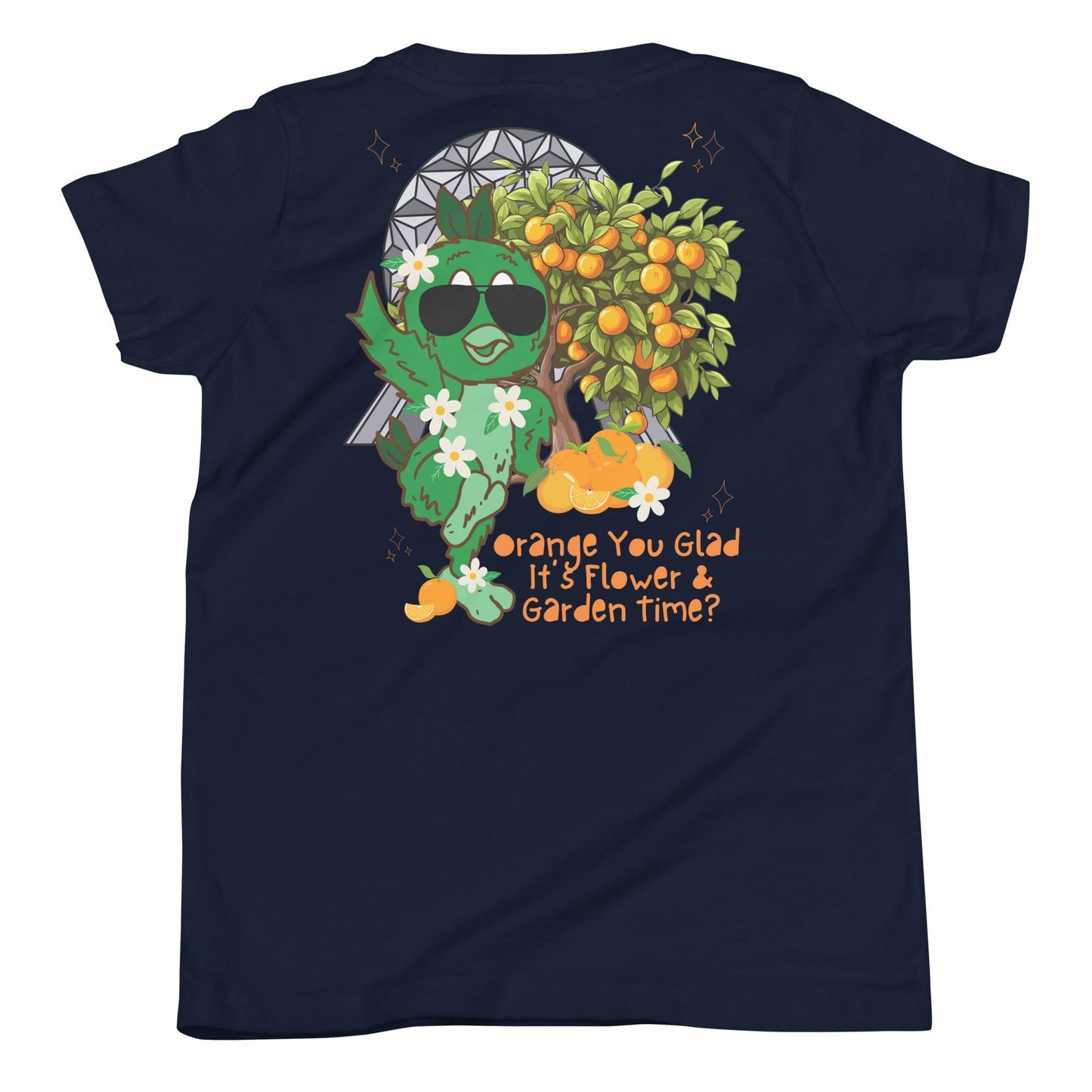 Orange Bird Topiary Youth Shirt, Disney EPCOT Flower Garden Family Tee