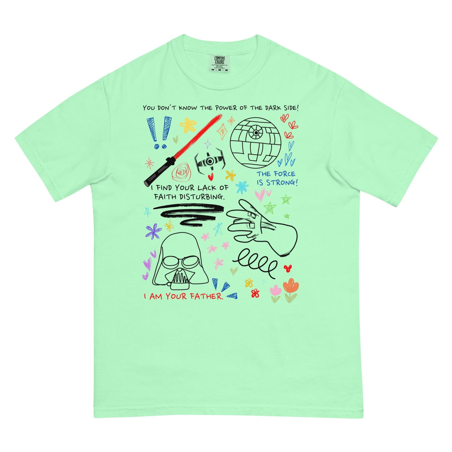 Darth Vader Doodle Sketch Shirt: Star Wars Comfort Colors Tee