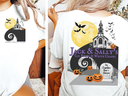 Jack & Sally's White Chapel T-Shirt: Comfort Colors Disneyland Tee