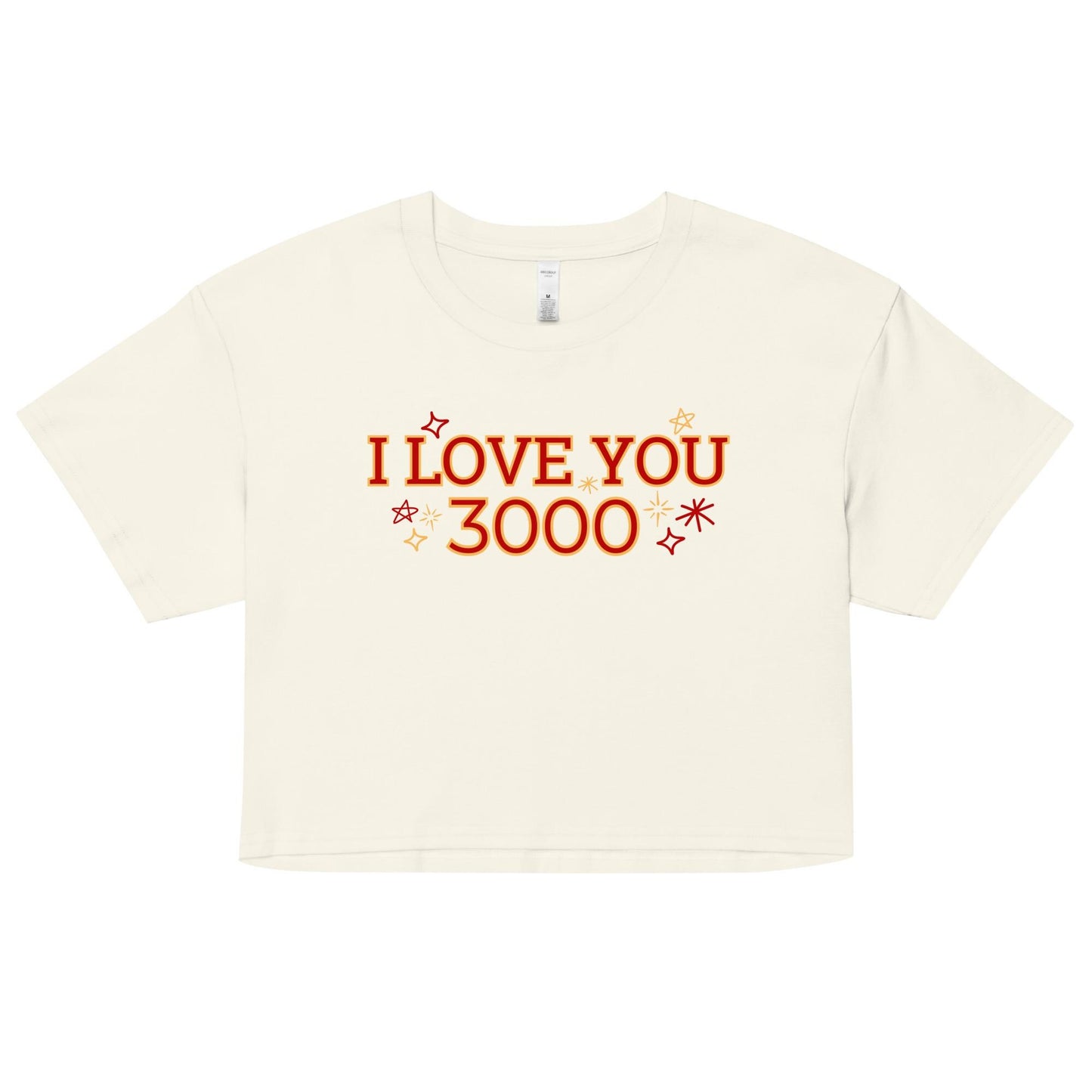 Marvel Avenger Iron Man "I Love You 3000" Crop Top, Disney Women's Shirt