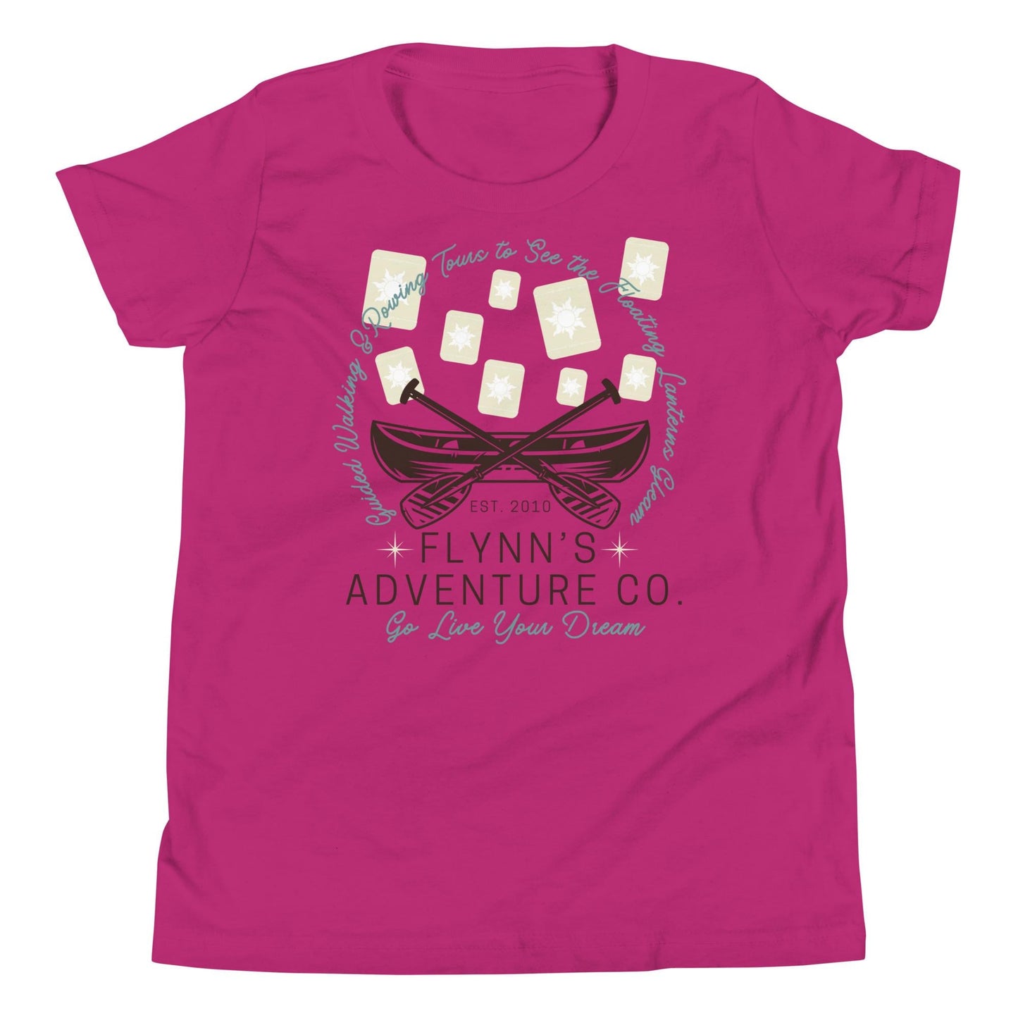 Flynn's Adventures, Subtle Theme Park Bella Canvas Youth Short Sleeve T-Shirt, Tangled, Flynn Rider,