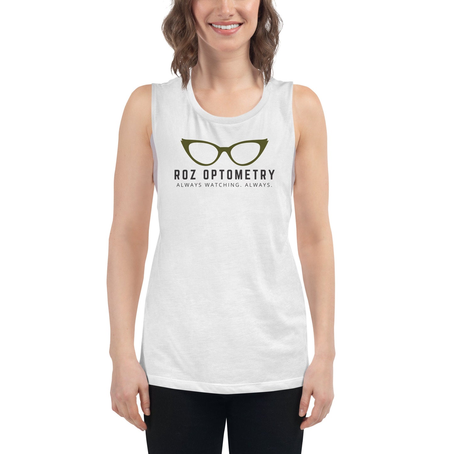 Roz Optometry Tank, Subtle Disney Pixar Shirt, Bella Canvas Muscle Tank