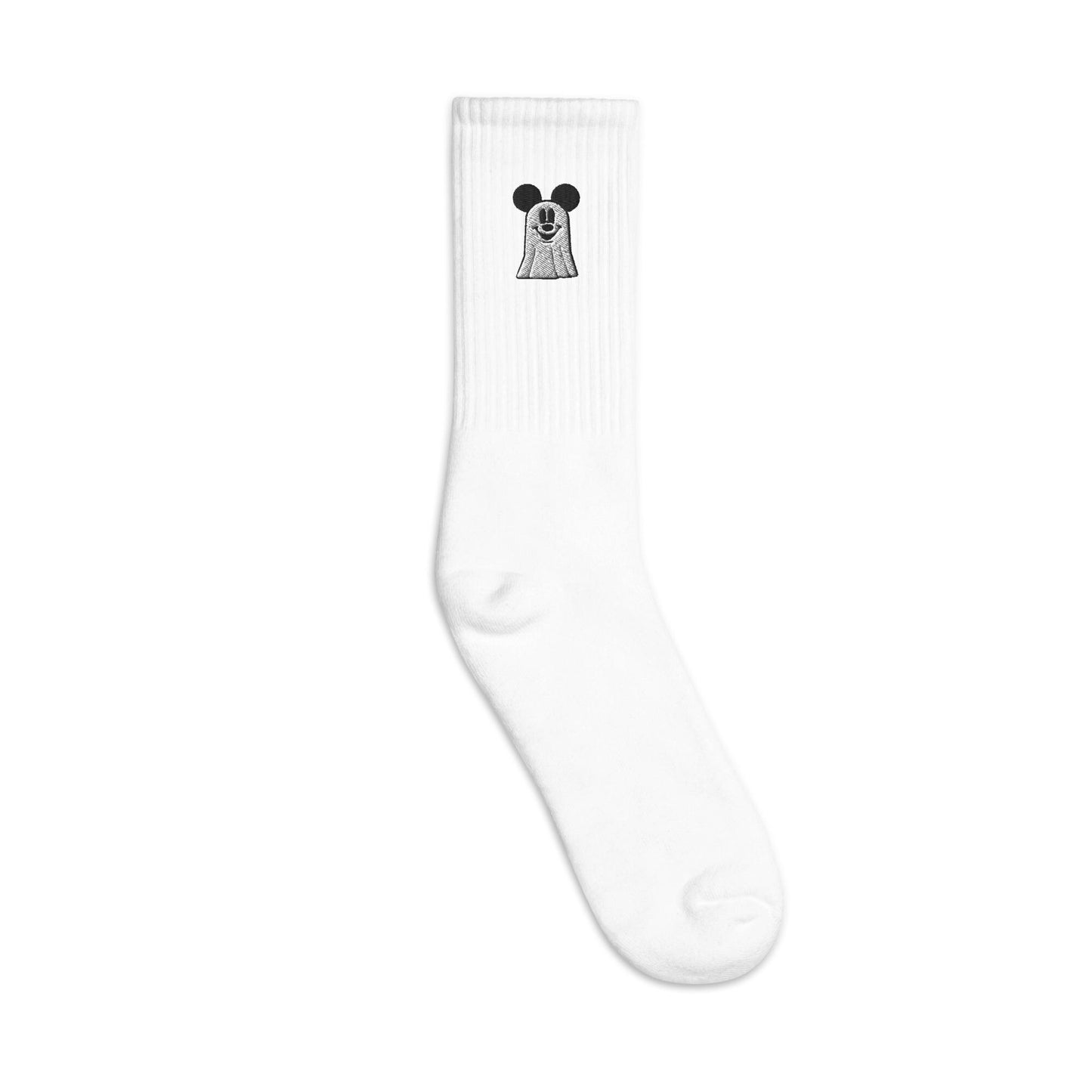 Embroidered Mickey Ghost Socks, Disney Halloween Party Socks