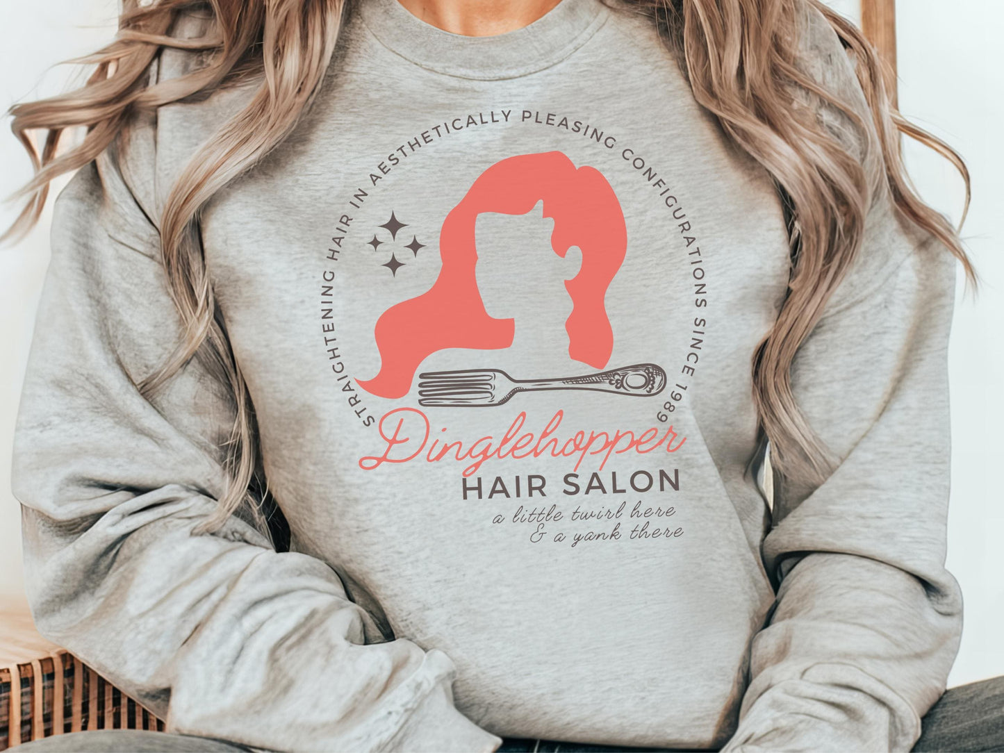 Little Mermaid Unisex Crewneck, Dinglehopper Hair Salon