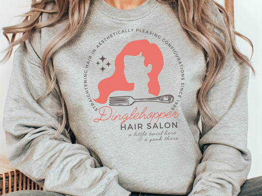 Little Mermaid Unisex Crewneck, Dinglehopper Hair Salon