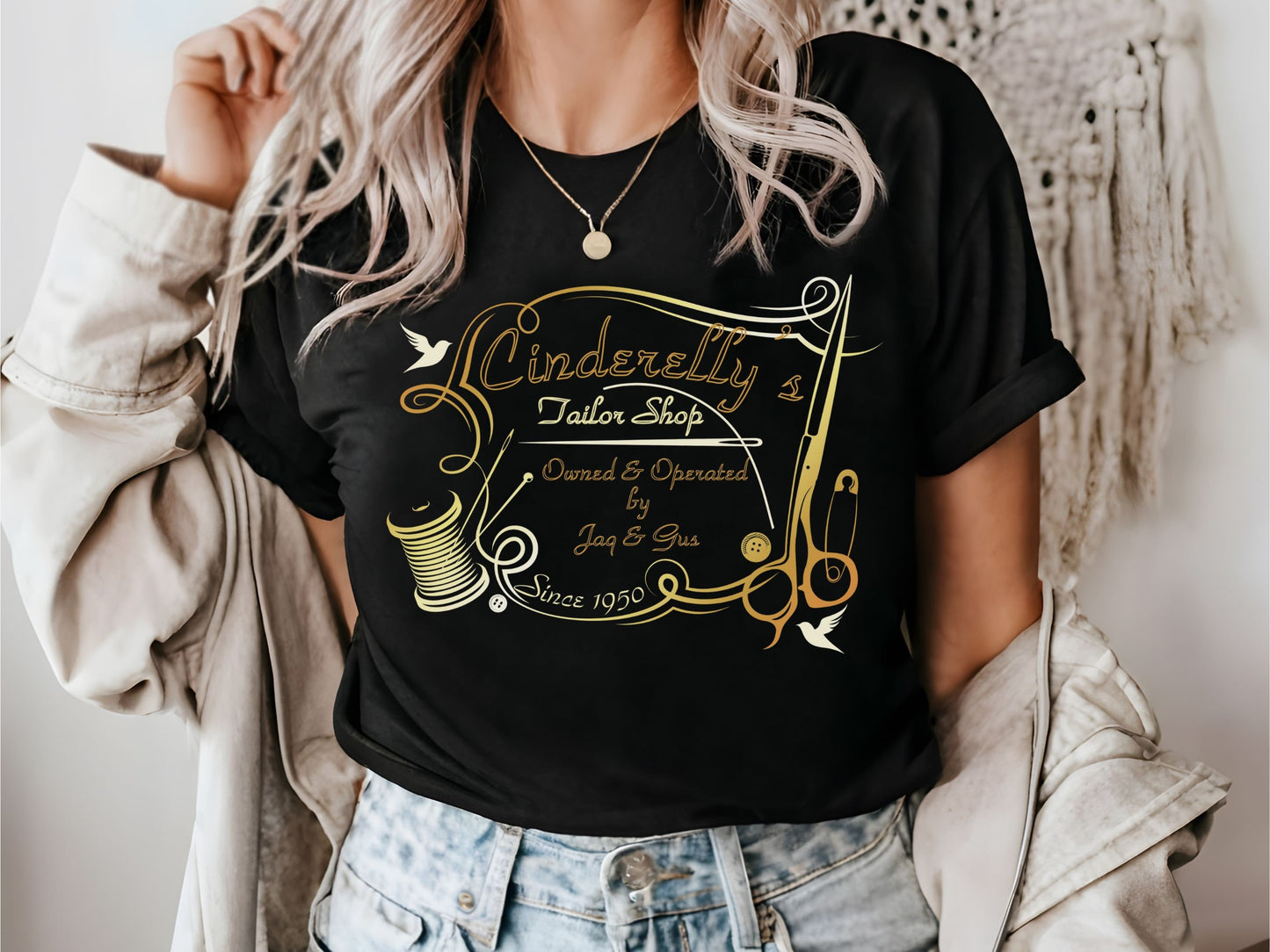Cinderella-Inspired Cinderelly's Tailor Shop, Subtle Disney Family Matching for Disneyland, Disney Adult Cinderella Fan