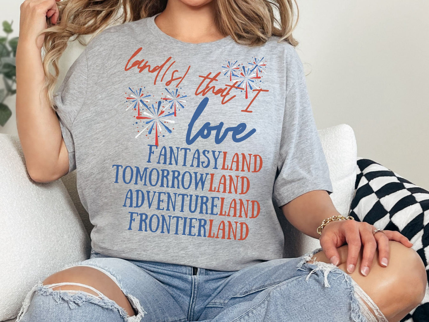 Lands That I Love Disney 4th Of July Bella Canvas T-Shirt