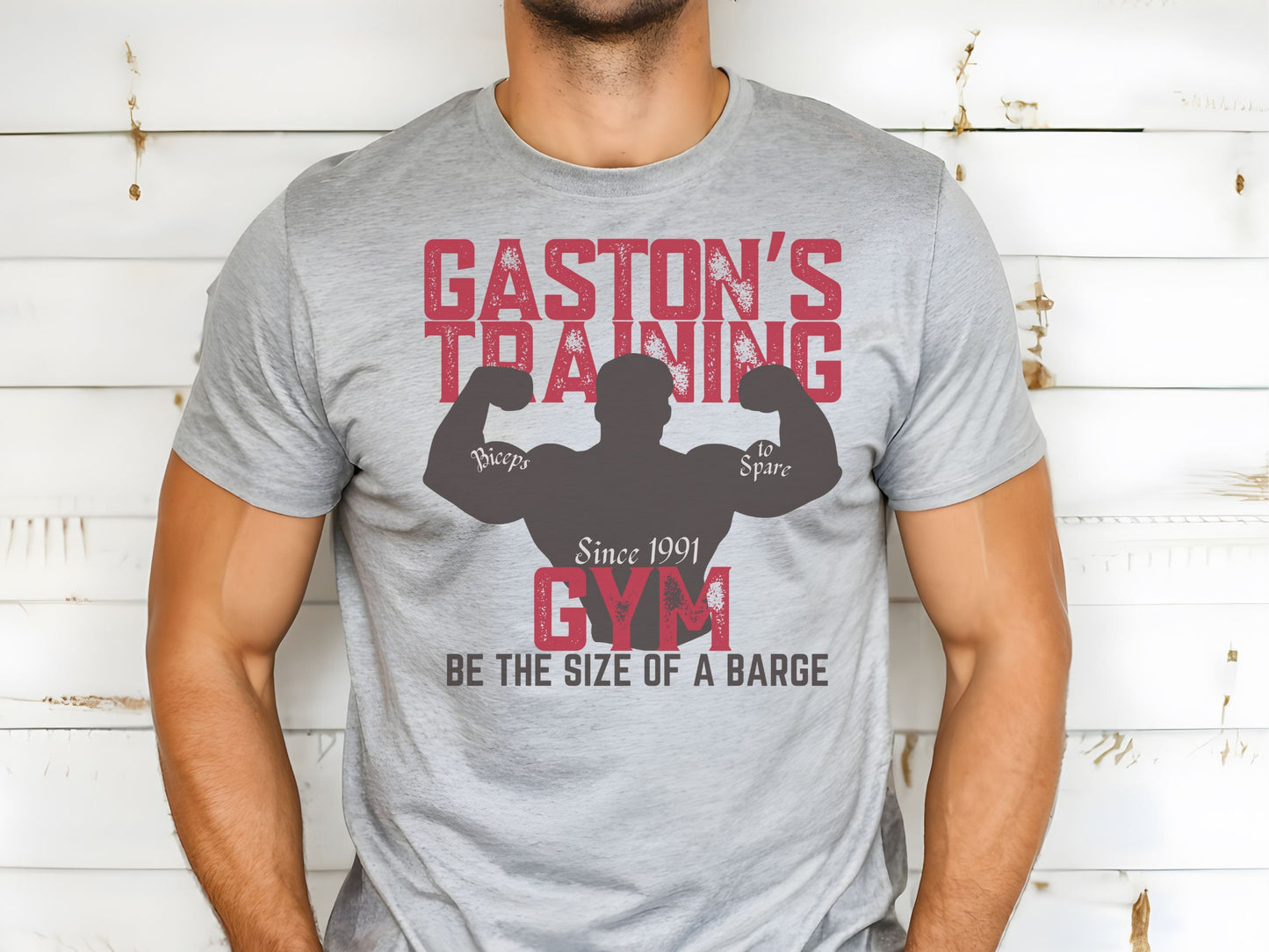 Gaston's Training Gym Shirt, Disney Dad Bella Canvas Tee