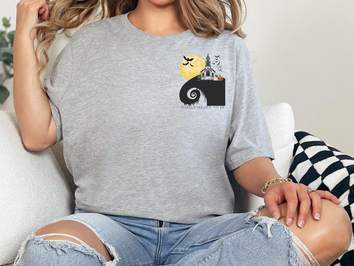 Jack & Sally's Chapel T-Shirt: Nightmare Before Christmas Bella Canvas Tee