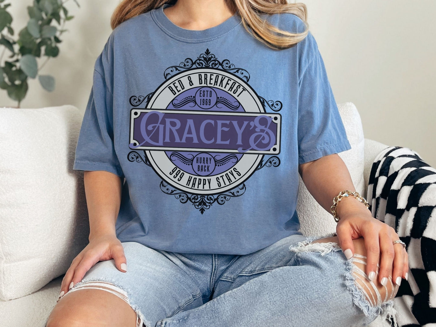 Gracey's Bed & Breakfast Haunted Mansion Tee, Comfort Colors Disney Shirt