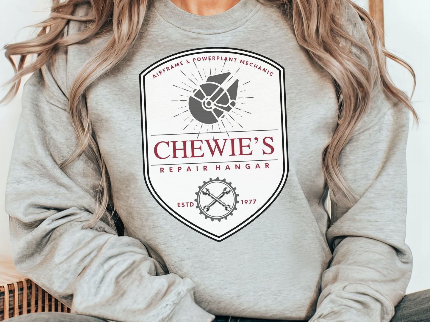 Chewie's Repair Hangar, Theme Park Sweatshirt,  Subtle Disney Matching Family Shirts, Unisex Disney Crewneck