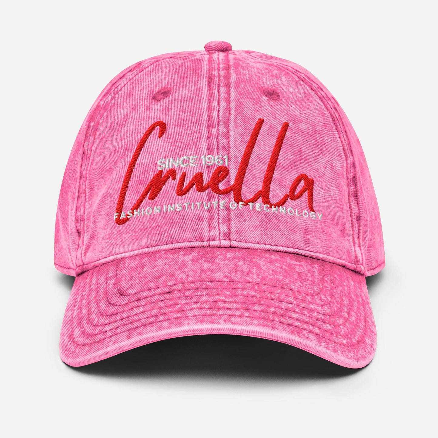 Cruella Fashion Institute of Technology Distressed Vintage Dad Hat, Disney Villain Hat