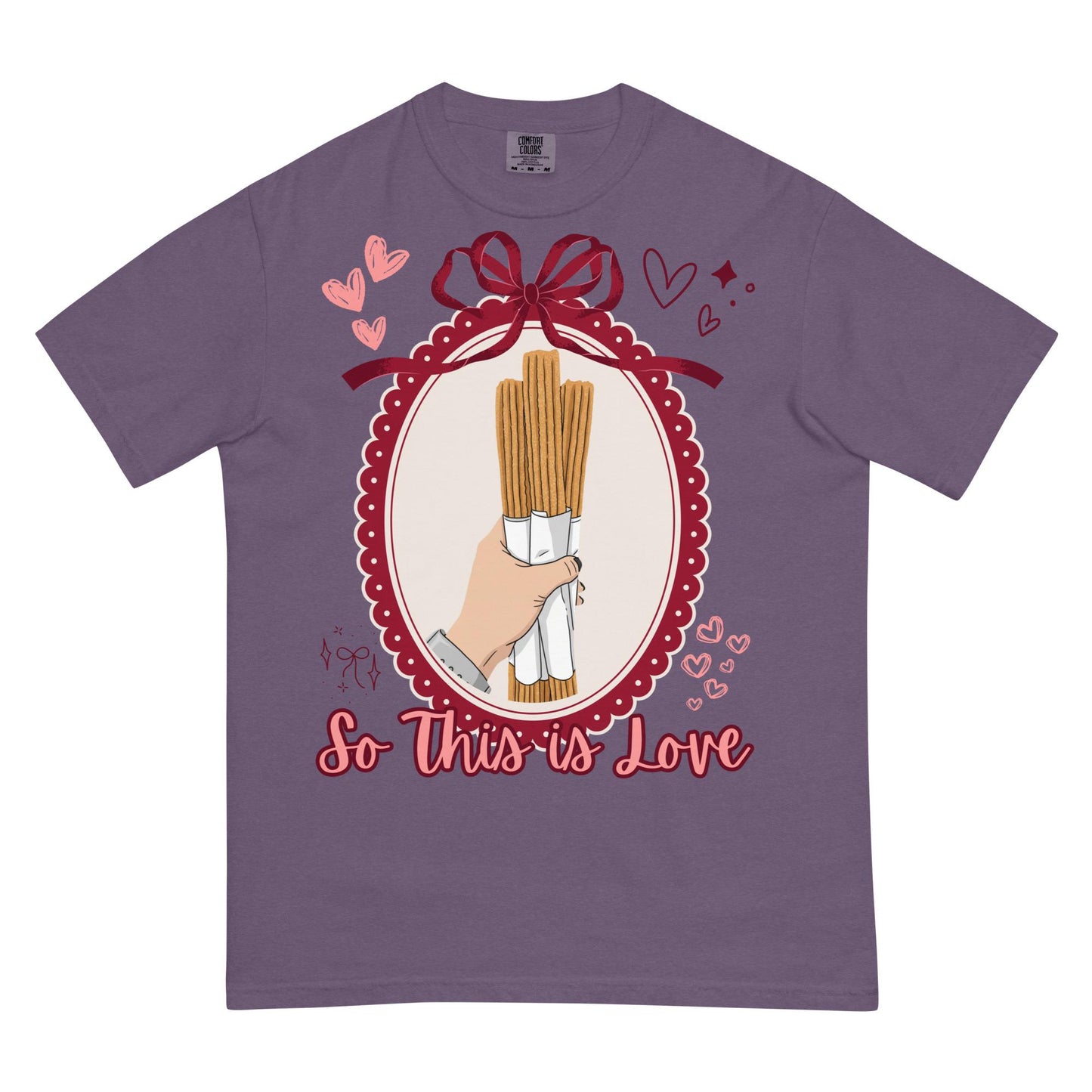 Disney Churro Bouquet Valentine's Day Comfort Colors Shirt, So This is Love Disney Churro Shirt