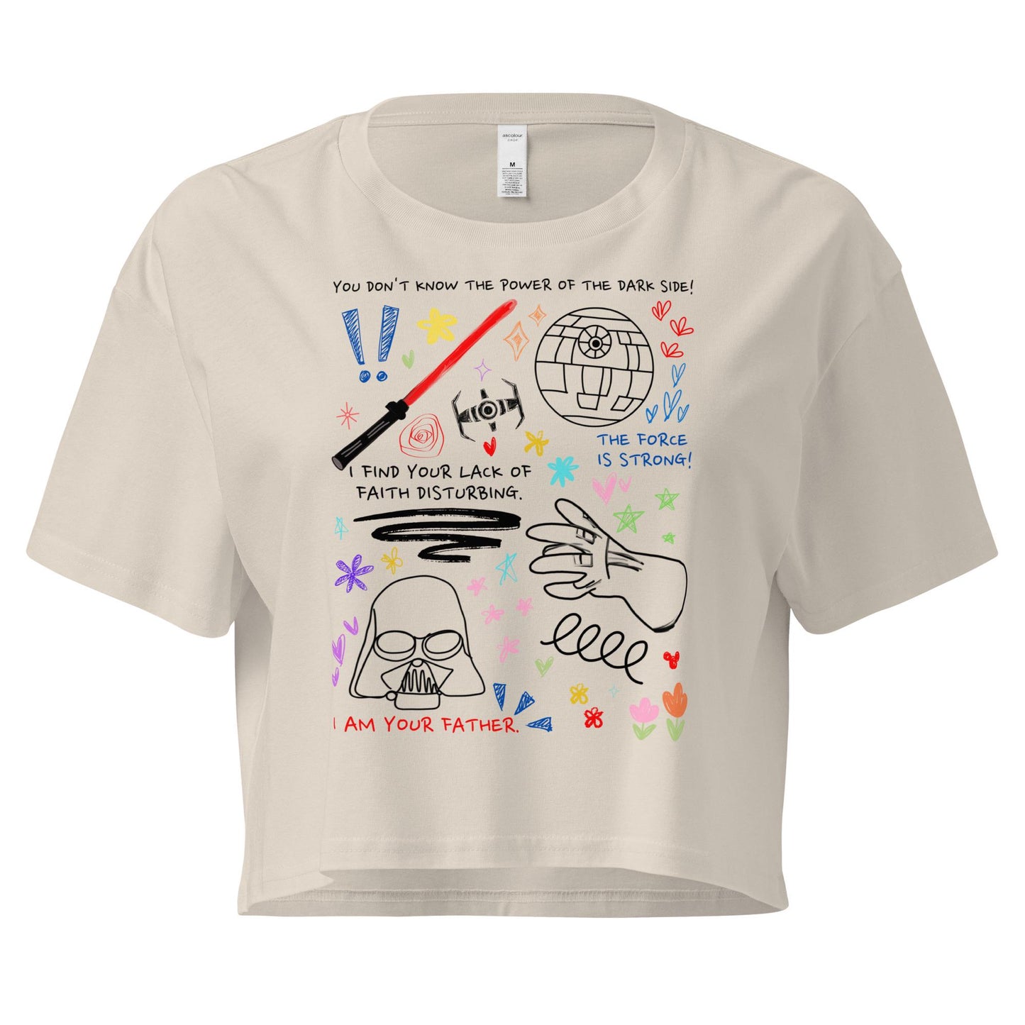 Darth Vader Doodle Crop Top: Star Wars Sketch Shirt