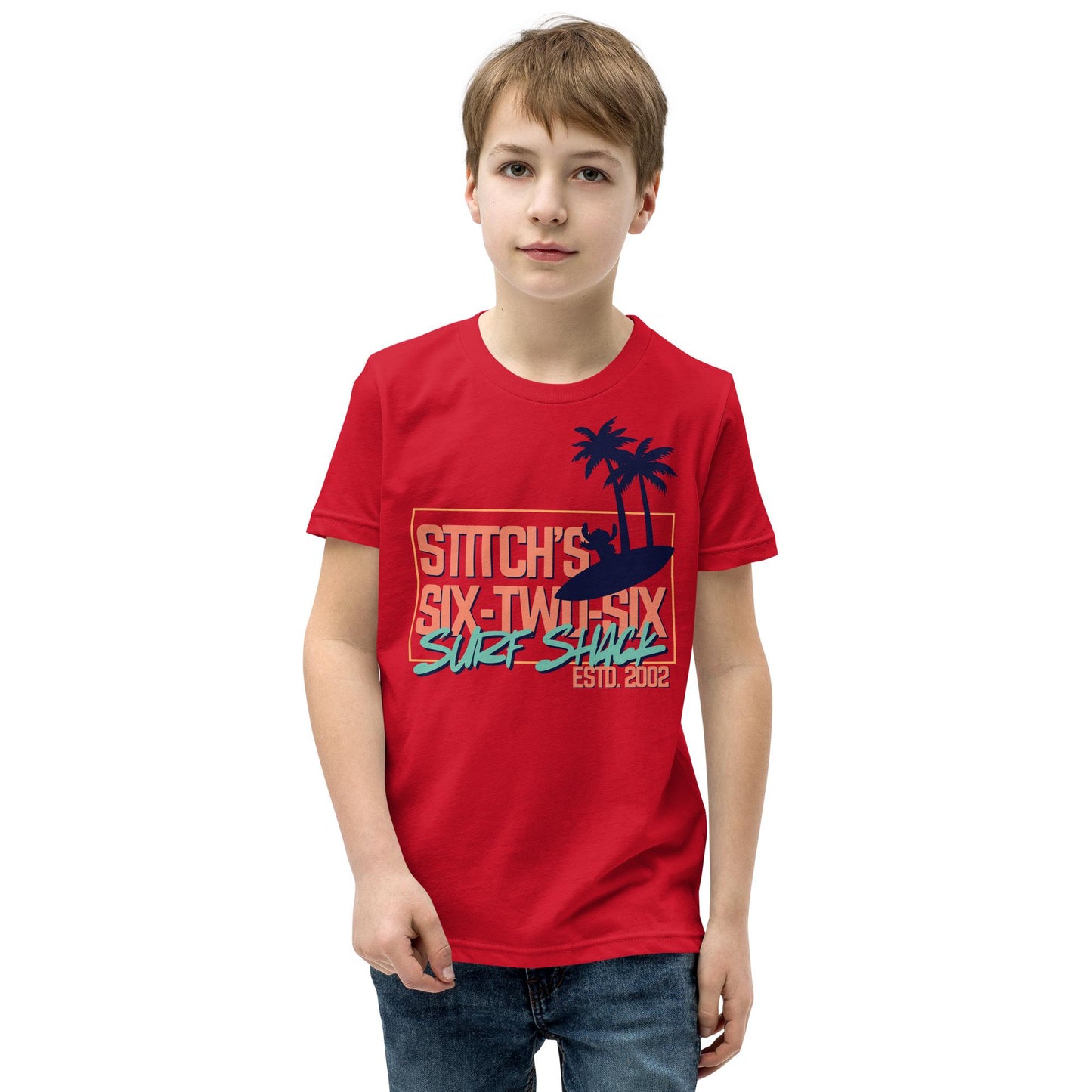 Stitch's Surf Shack Youth Tee, Disney Ohana Bella Canvas Shirt