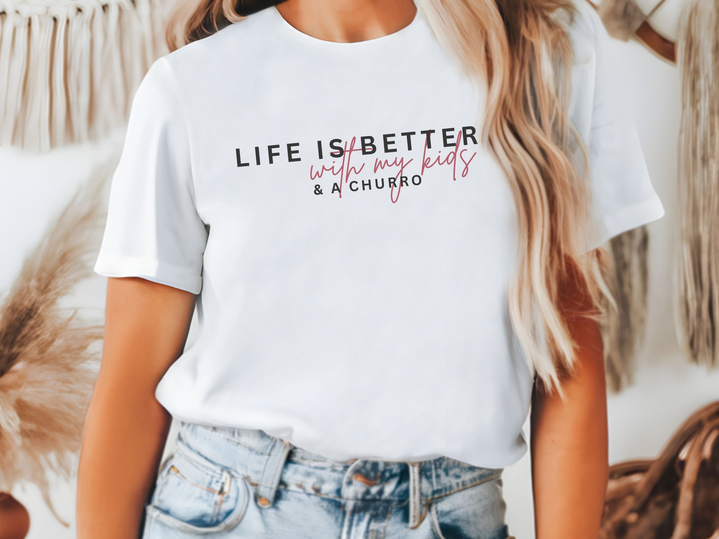 Life is Better With Kids and Churros, Disney Mom Bella Canvas T-Shirt